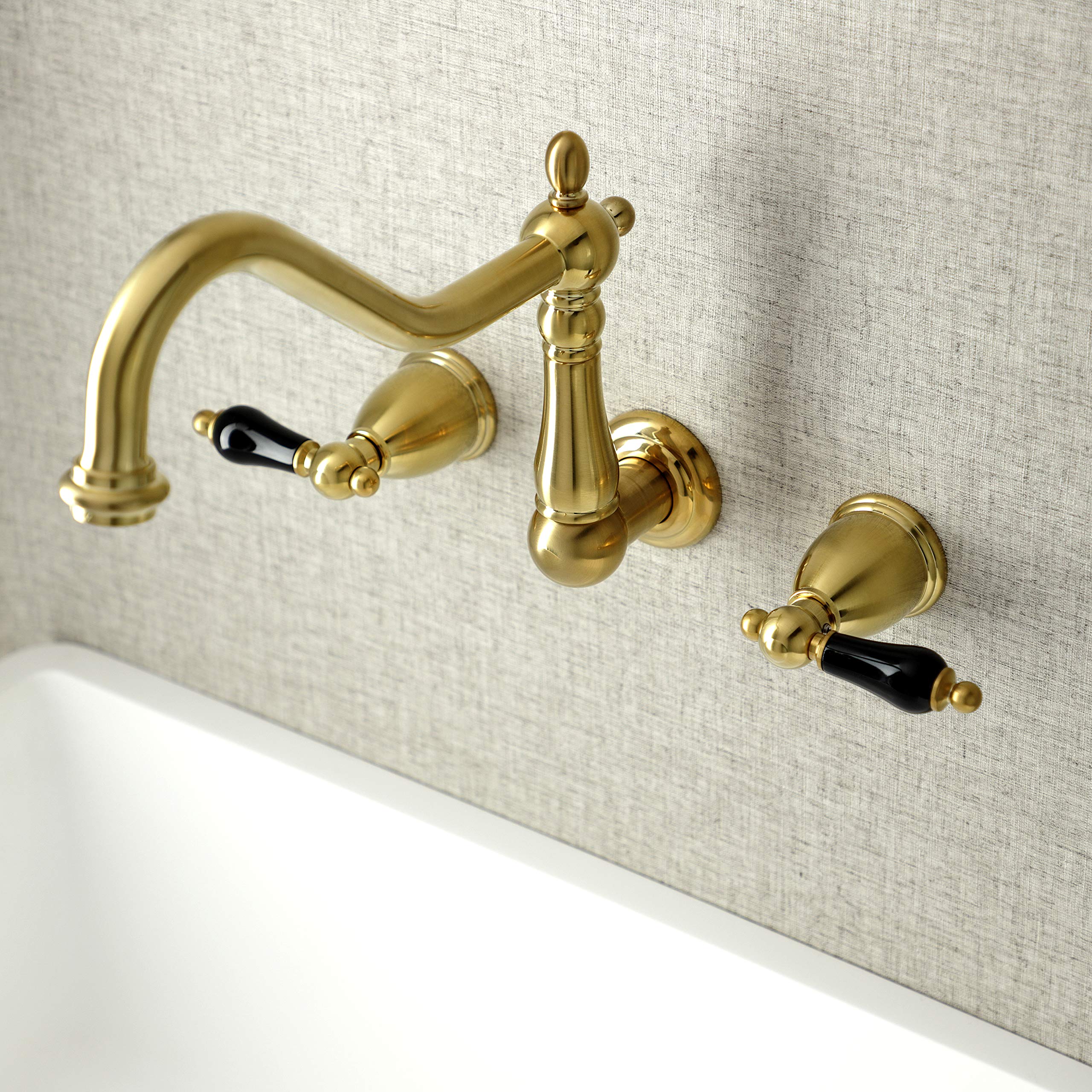 Kingston Brass KS1287PKL Duchess Wall Mount Kitchen Faucet  Brushed Brass