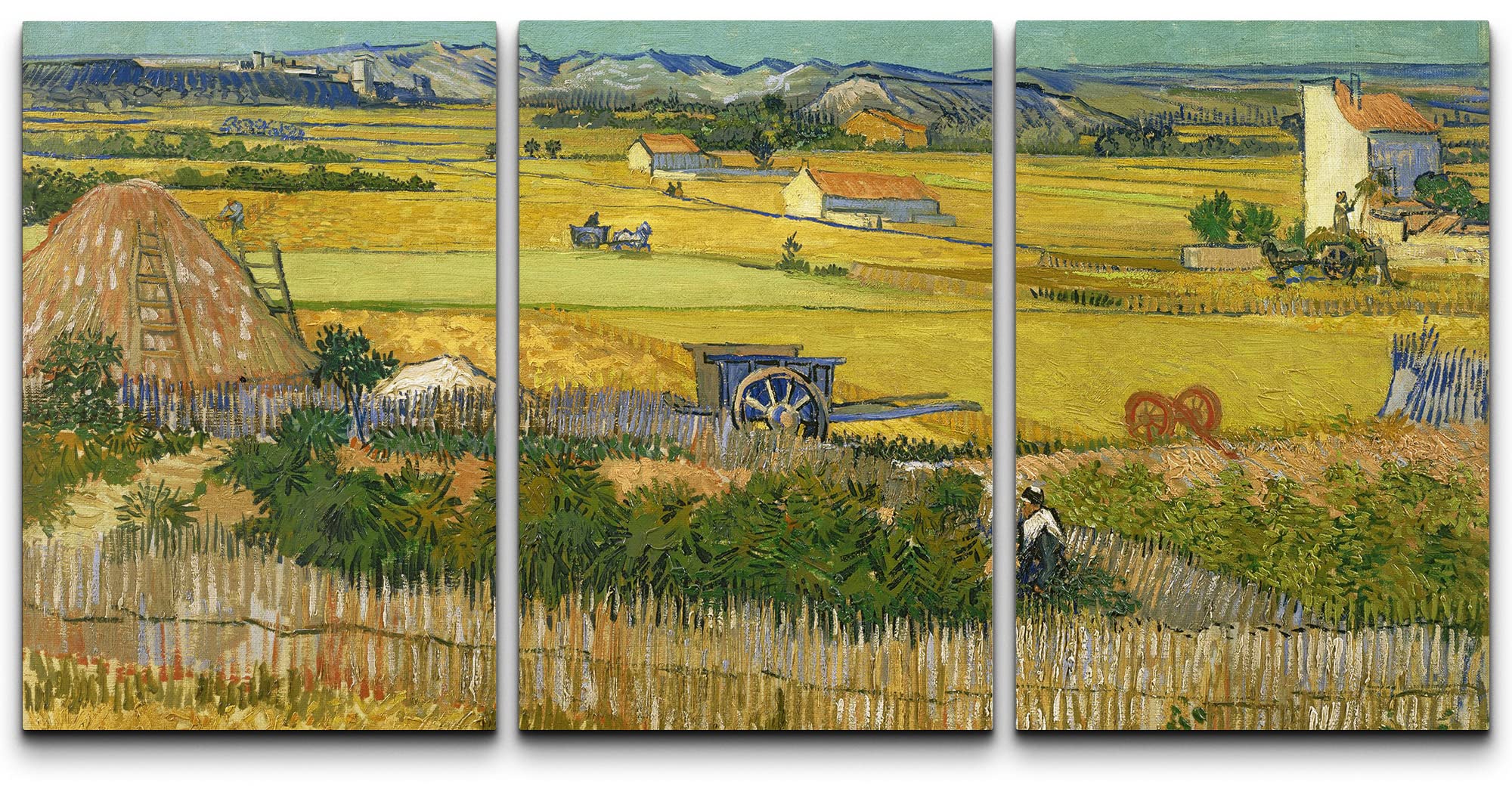 Wall26 Canvas Print Wall Art Set The Harvest By Vincent Van Gogh Nature Wilderness Illustrations Fine Art Relax/Calm Multicolor