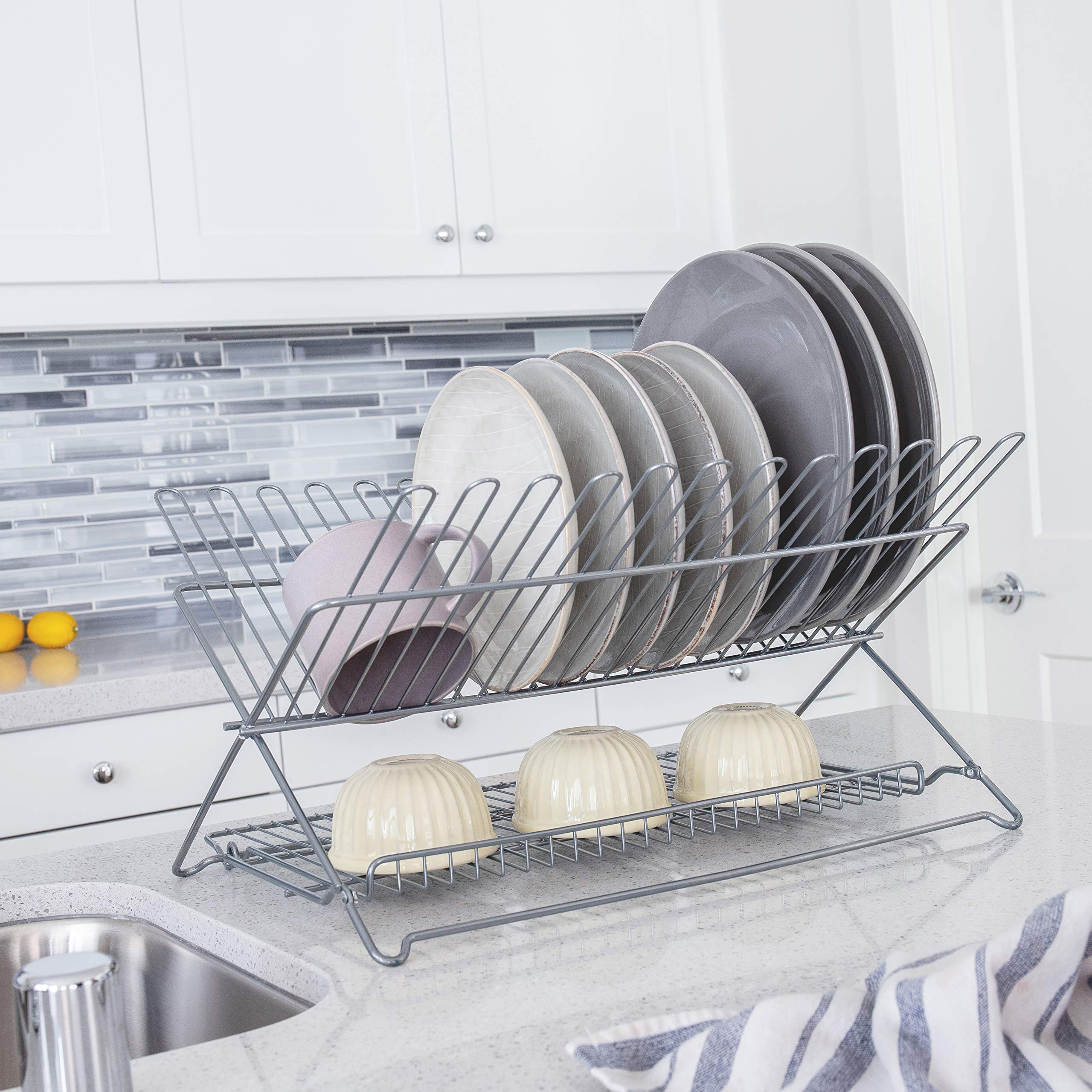 Better Houseware 3489.5 Dish Rack, Standard, Metallic Silver