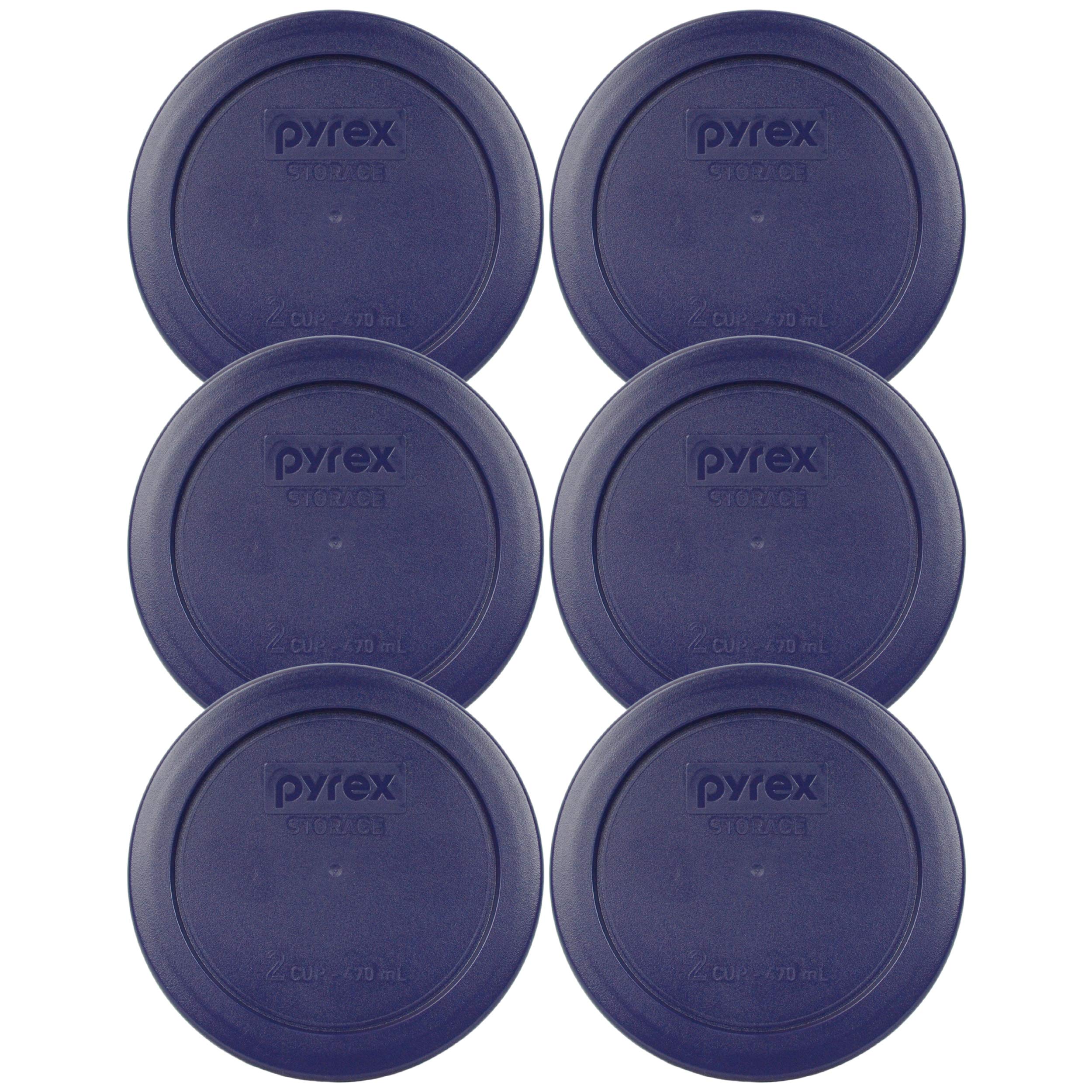 Pyrex Bundle - 6 Items: 7200-Pc 2-Cup Blue Plastic Food Storage Lids