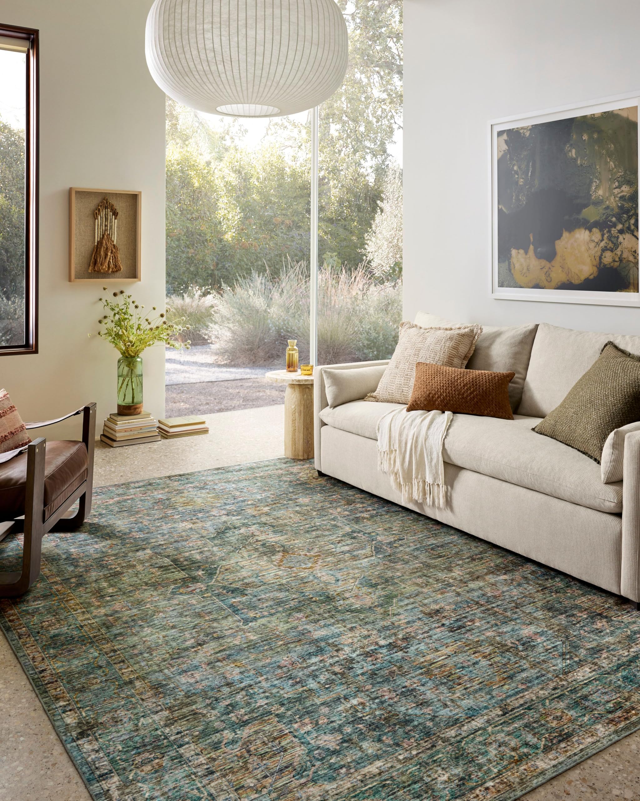 Loloi Anniston Collection ANS-05 Lagoon/Multi 2-6 x 12-0 Machine Wash Runner Rug