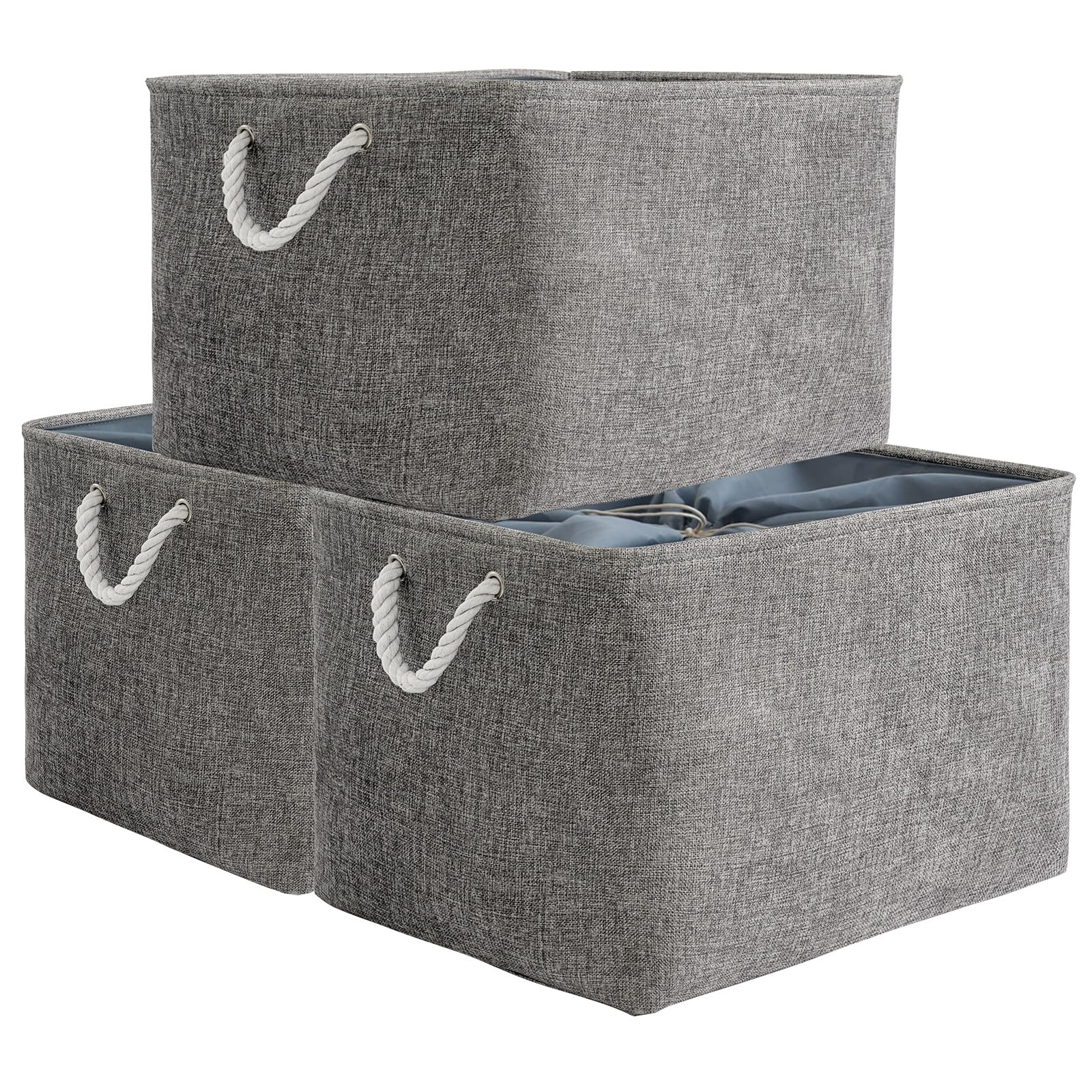 Thewarmhome Storage Baskets For Organizing, Sturdy Fabric Storage Basket , Foldable Storage Baskets For Shelves Closet Nursery T