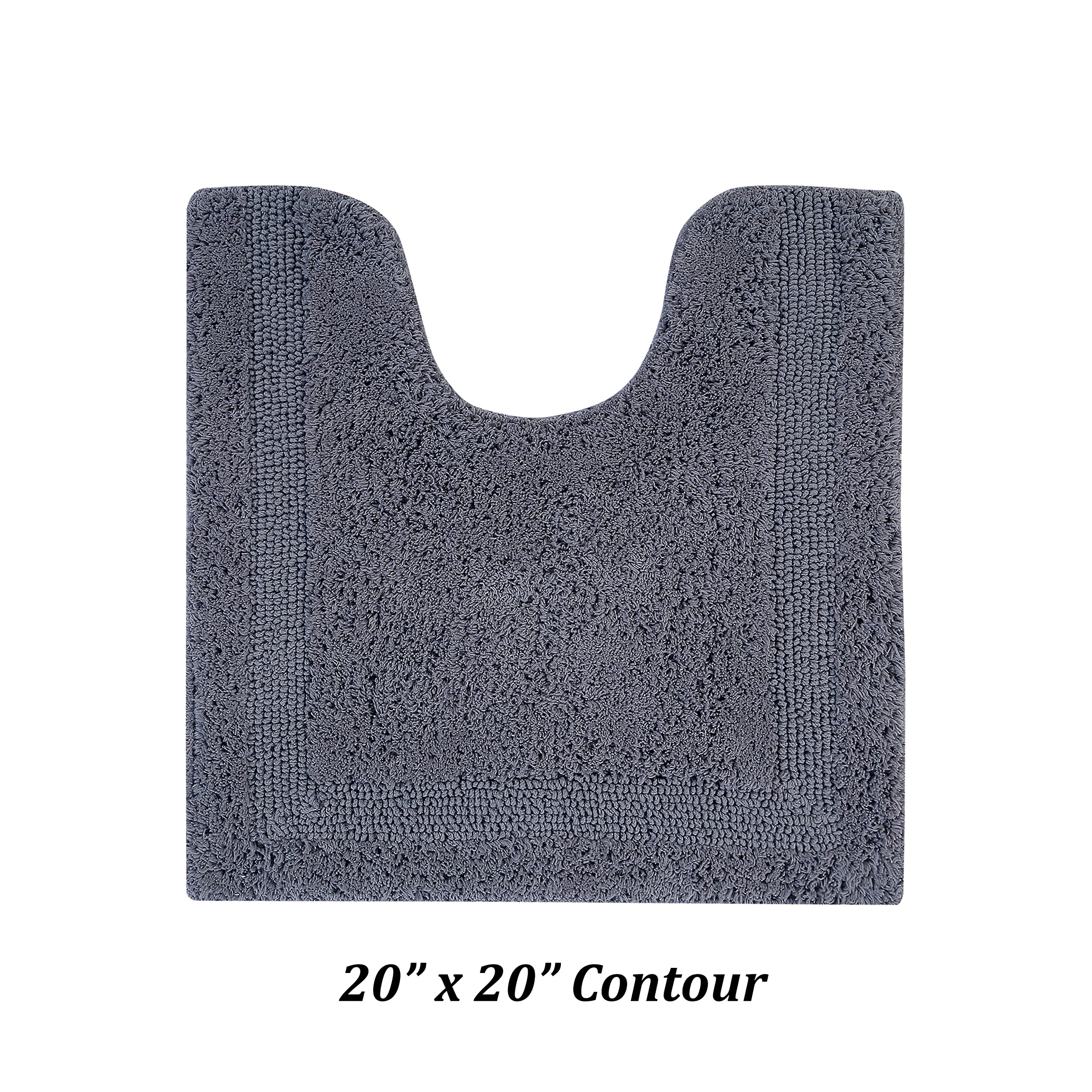 Better Trends 100% Cotton Lux Collection Bath Mats, Gray Contour Bath Mat - Tufted, Reversible & Absorbent & Machine Washable Ba