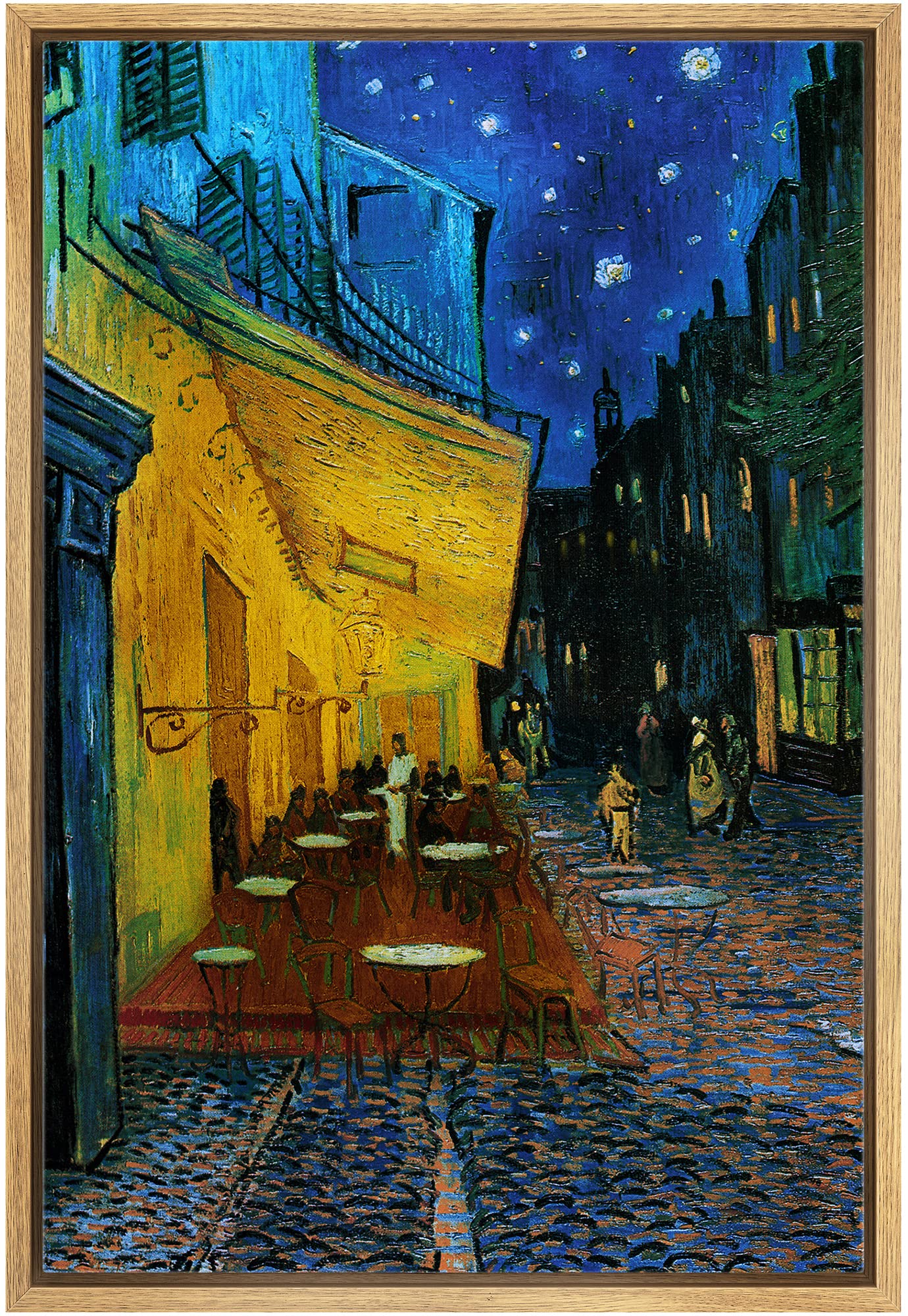 Wall26 Framed Canvas Print Wall Art Cafe Terrace At Night By Master Artist Vincent Van Gogh Nature Wilderness Illustrations Fine