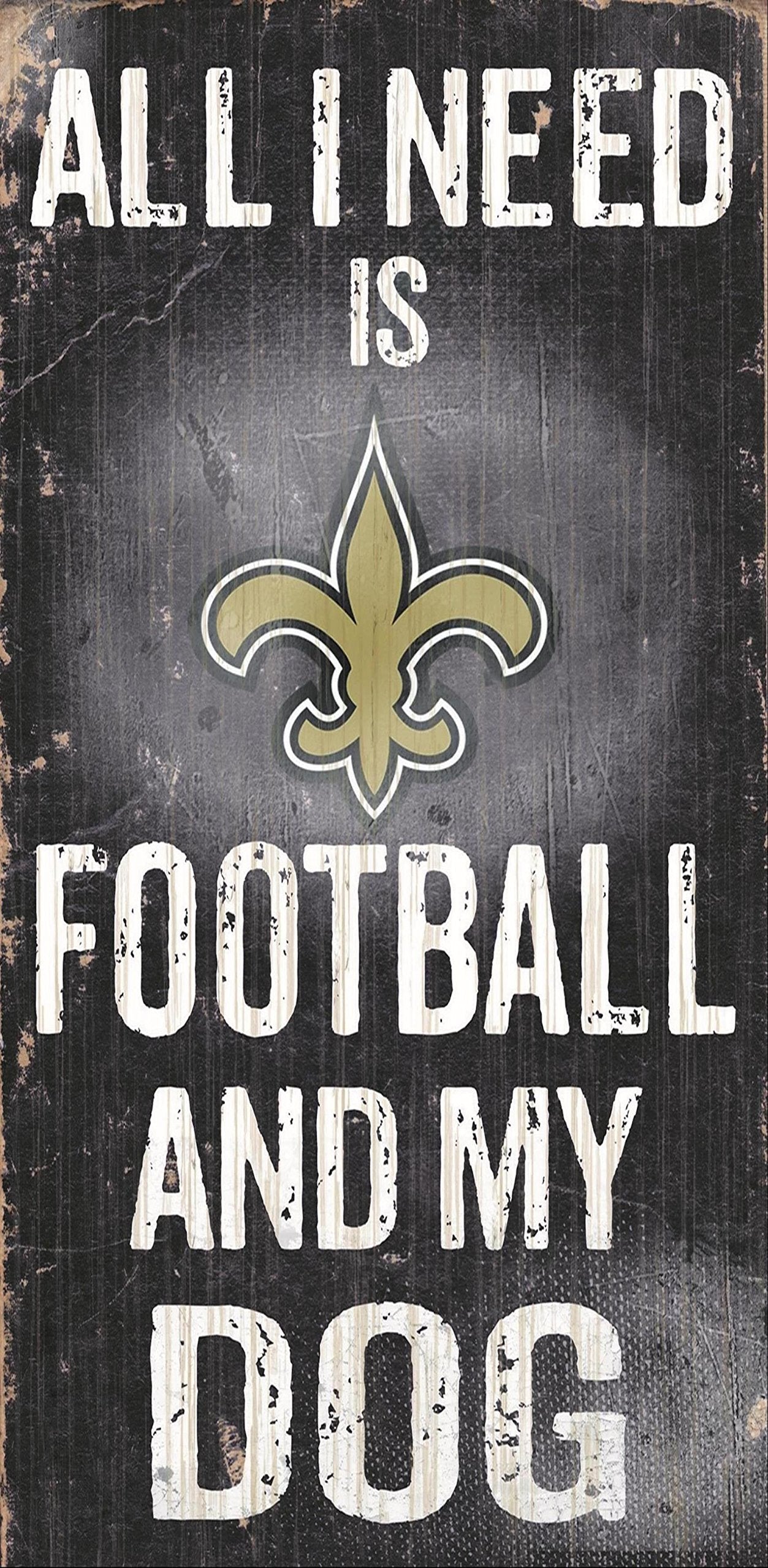 Fan Creations New Orleans Saints Wood Sign - Football and Dog 6x12