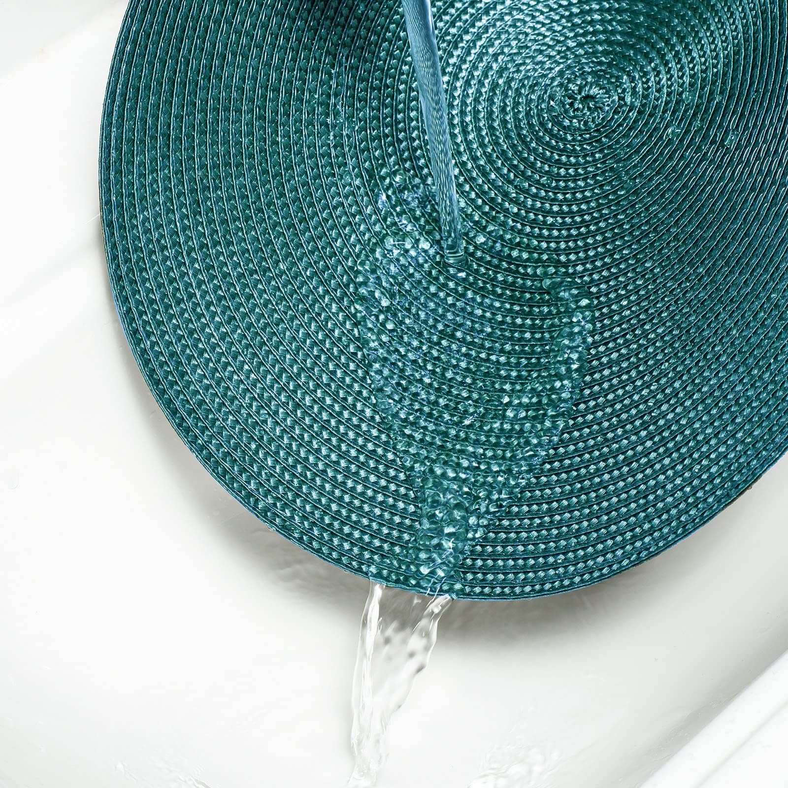 Ahhfsmei Round Braided Placemats 15 Inch Round Table Mats For Dining Tables Natural Woven Heat Resistant Place Mats Set Of 6 (Te