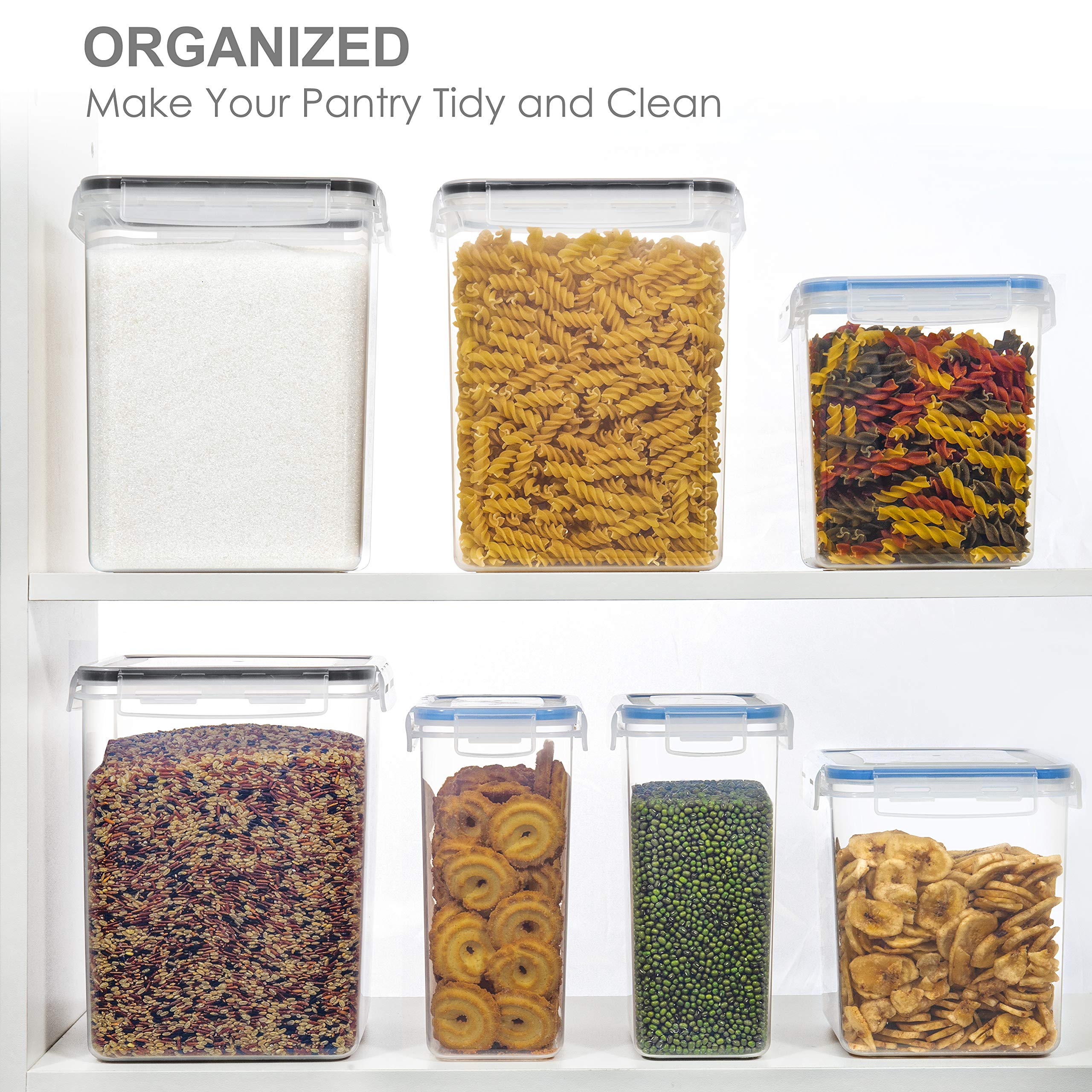 Pantrystar Medium Food Storage Containers With Lids Airtight 2.5L /84.5Oz, For Flour, Sugar, Baking Supply And Dry Food Storage,