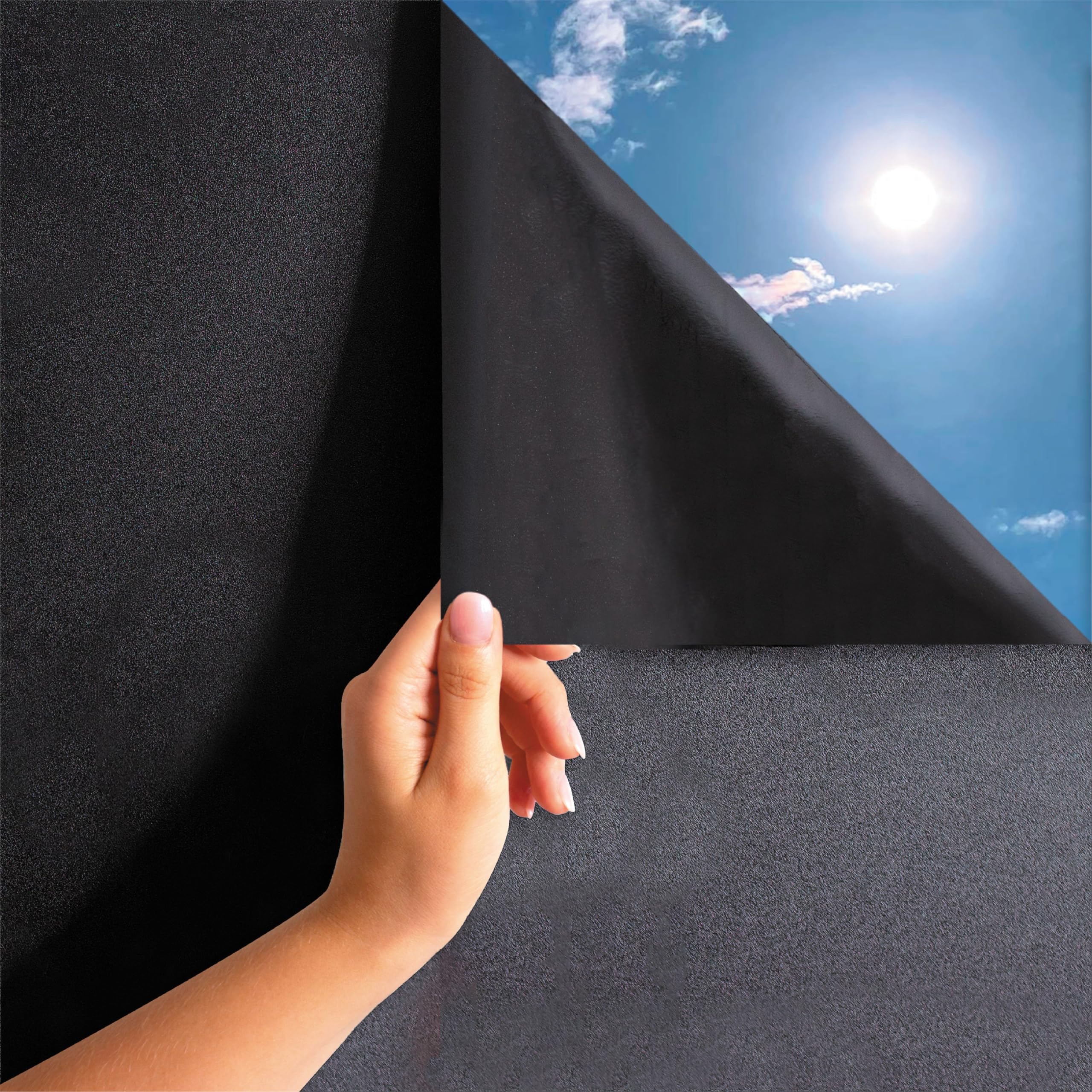 MARAPONA Window Privacy Film - Black Static-Adhesive Window Film 295x787A] Privacy Window Film - UV Blocking Window Film Blackout Window Film - Static Window Film - Frosted glass Window Film