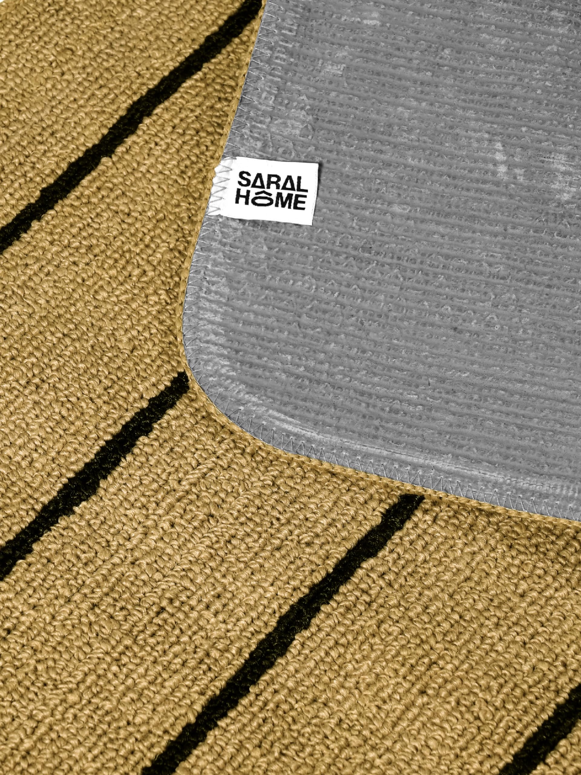 Saral Home Easy Living Polypropylene Striped Anti Skid Runner (Gold, 45X120 CM)