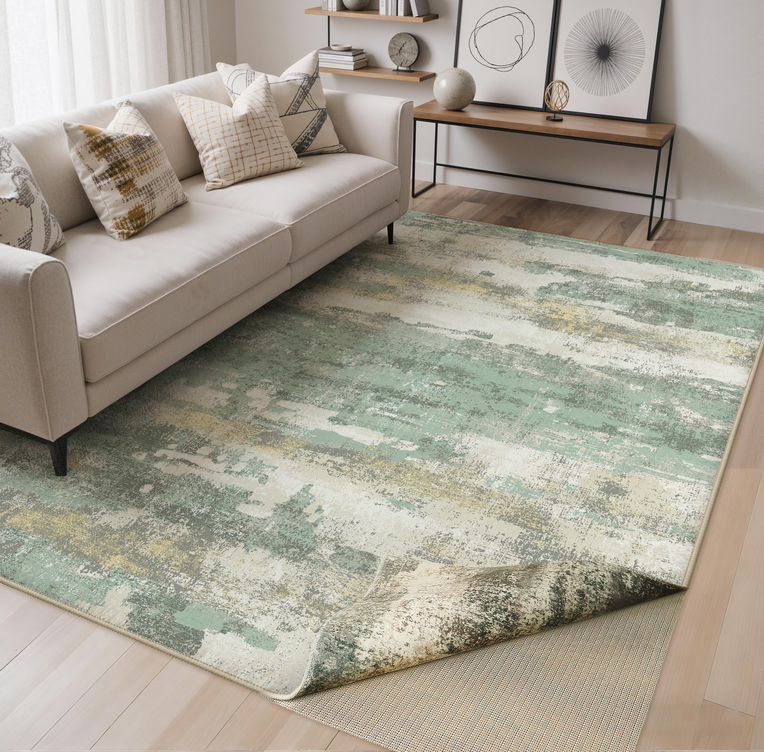 BEIMO Reversible 6x9 Area Rugs for Living Room, Modern Abstract Dual-Sided Carpet, Machine Washable Soft Low Pile Rug for Bedroo