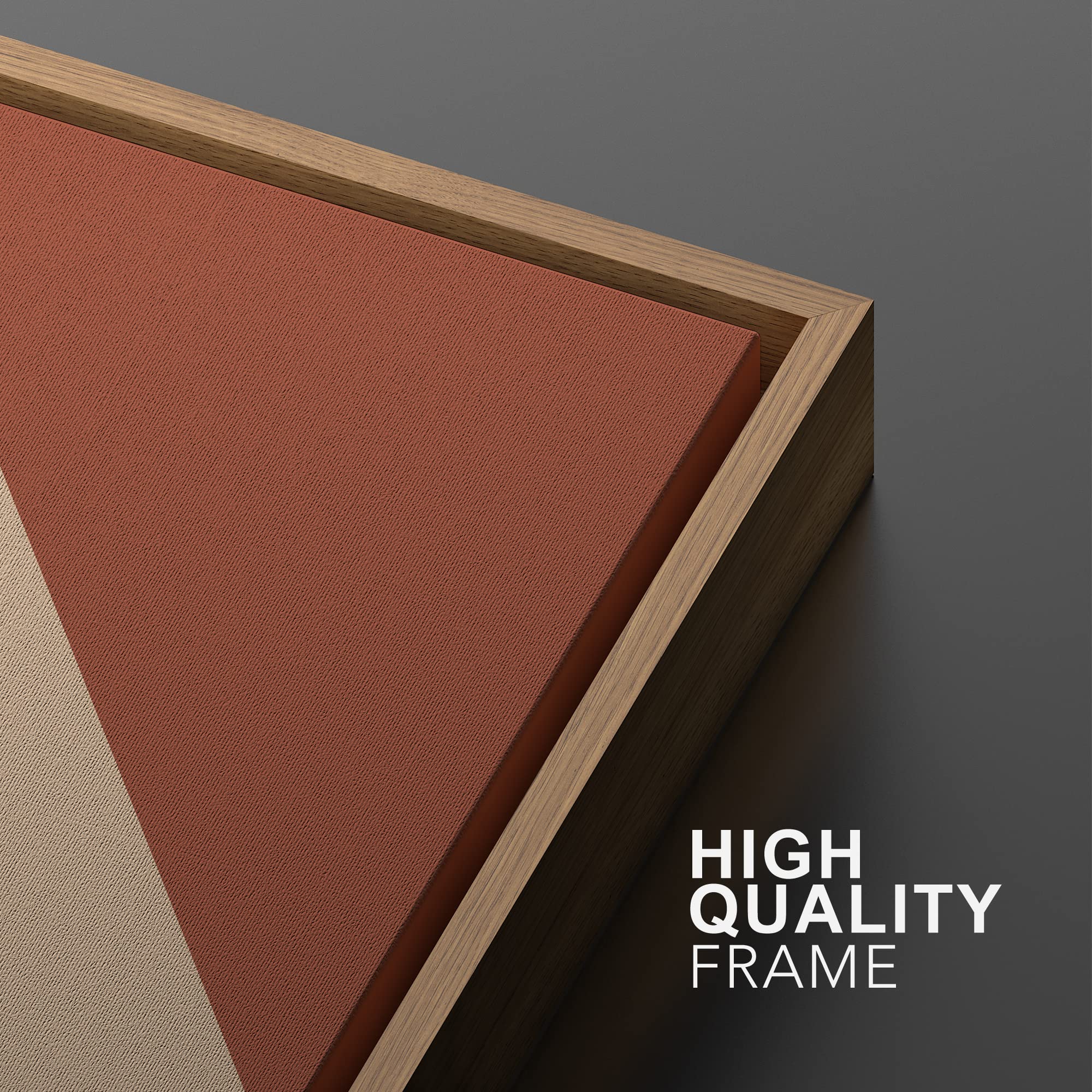 IDEA4WALL Framed Canvas Print Wall Art Set Geometric Mid-Century Architecture Shadows Abstract Shapes Illustrations Modern Art Decorative for Living Room  Bedroom  Office - 16''x24''x2 Natural