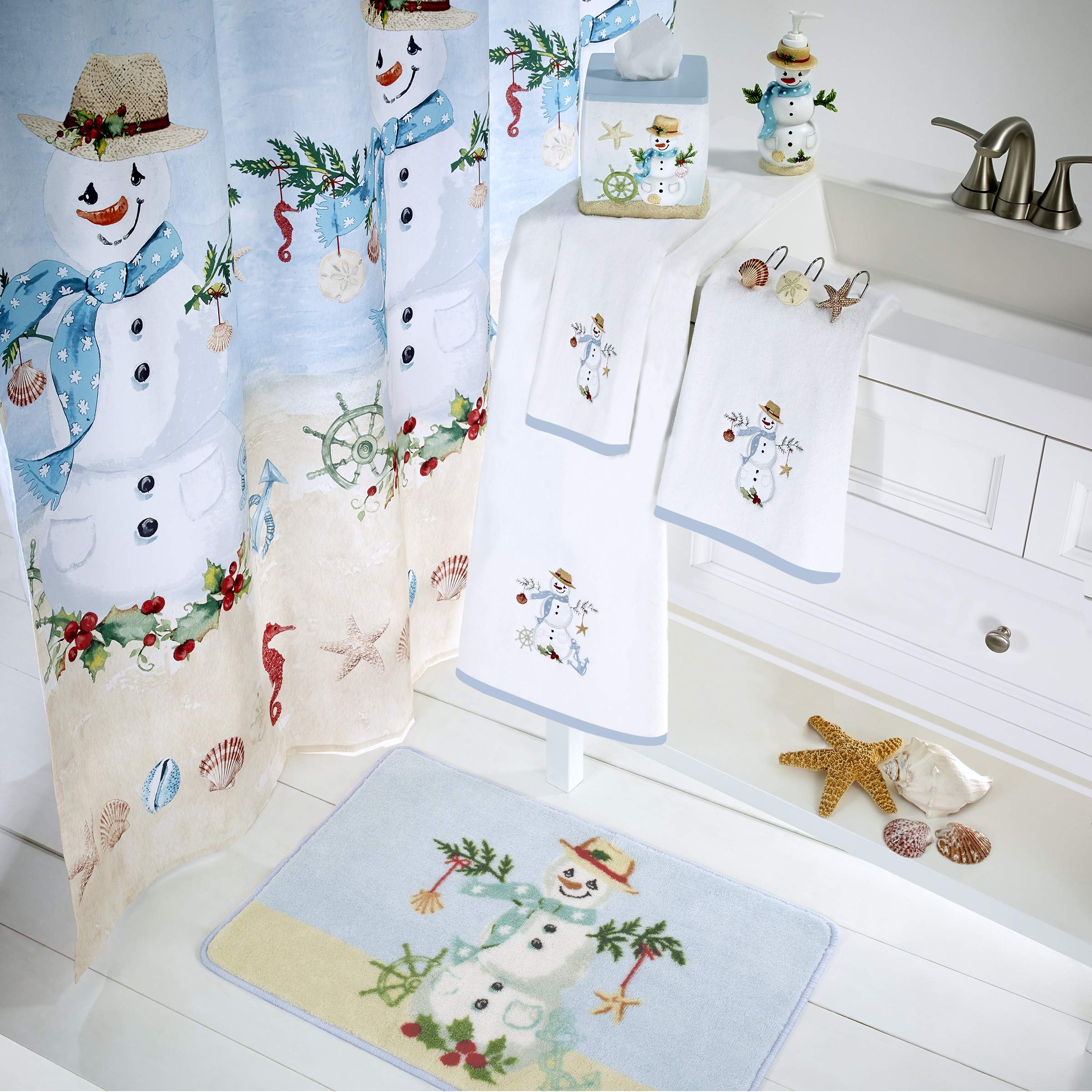 Avanti Linens Coastal Snowman Collection, Tissue Cover, Multicolor
