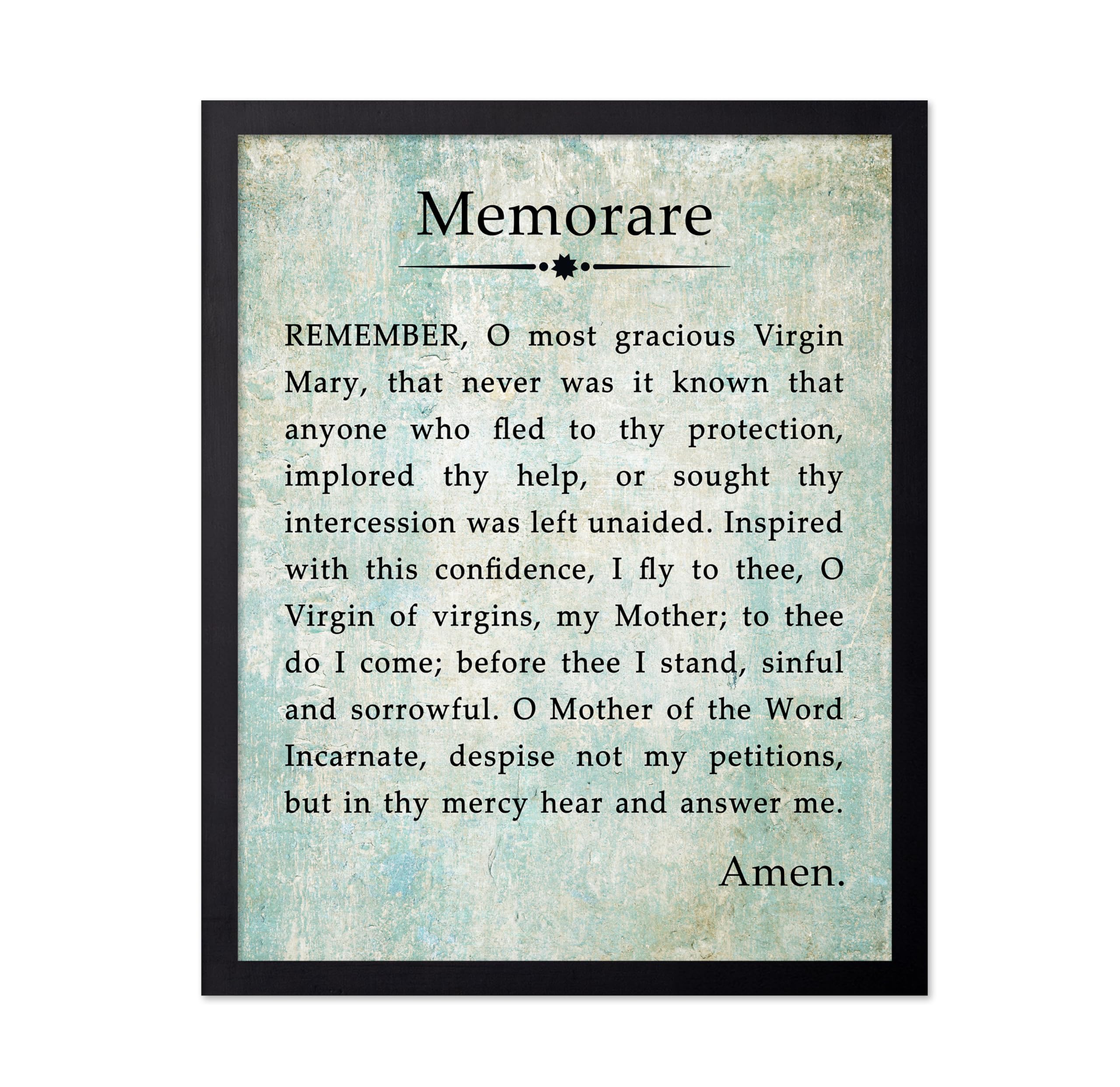 Poster Master Memorare Poster - Memorare Prayer Print - Motivational Quote Art - Inspiring Gift For Men, Women - Religious Chris