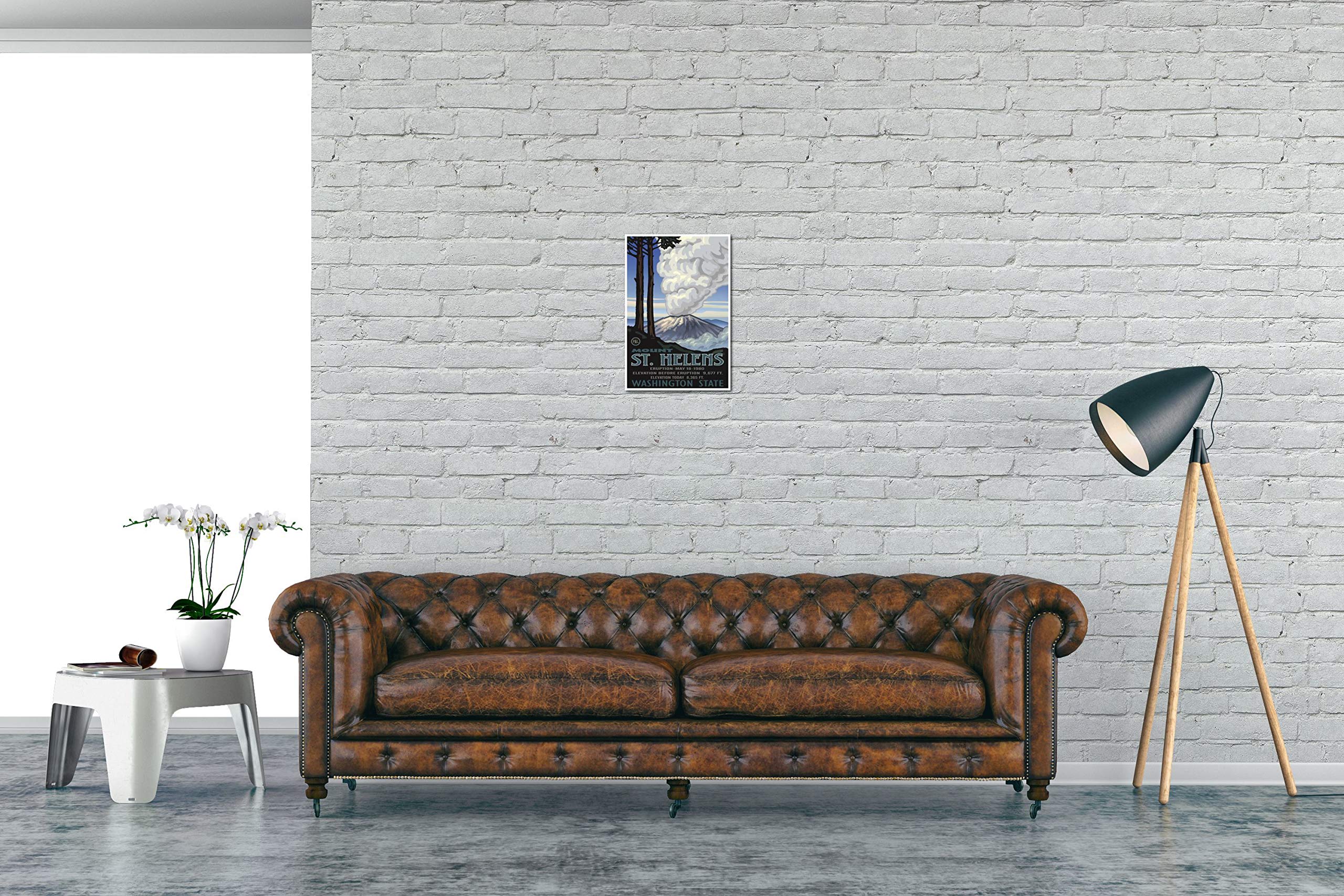 Mount St. Helen'S Washington Eruption Giclee Art Print Poster From Travel Artwork By Artist Paul A. Lanquist 12'' X 18''