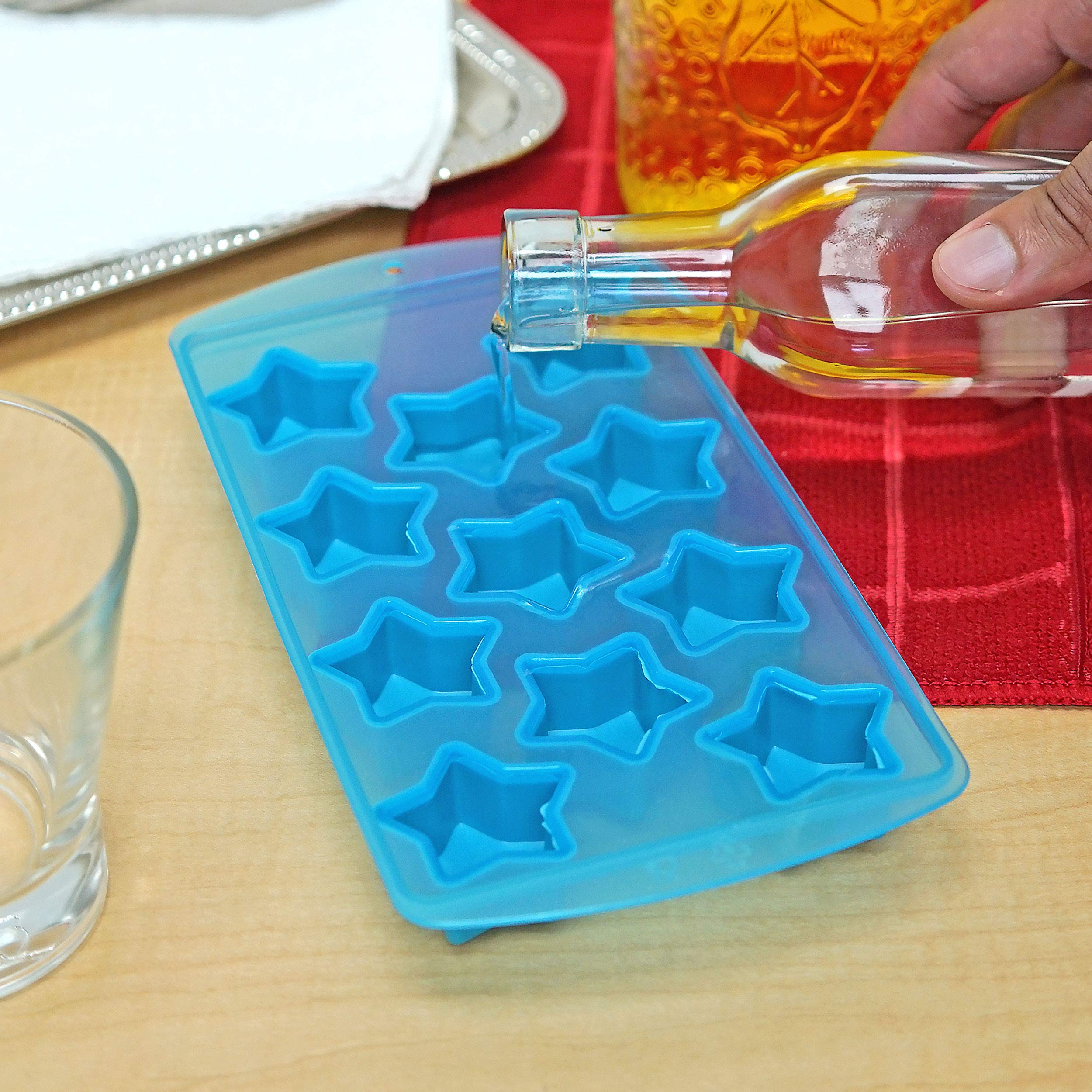 Fairly Odd Novelties Star Shape Flexible 11 Ice Cube Tray Mold Blue Rubber Novelty Gag Gift, One Size