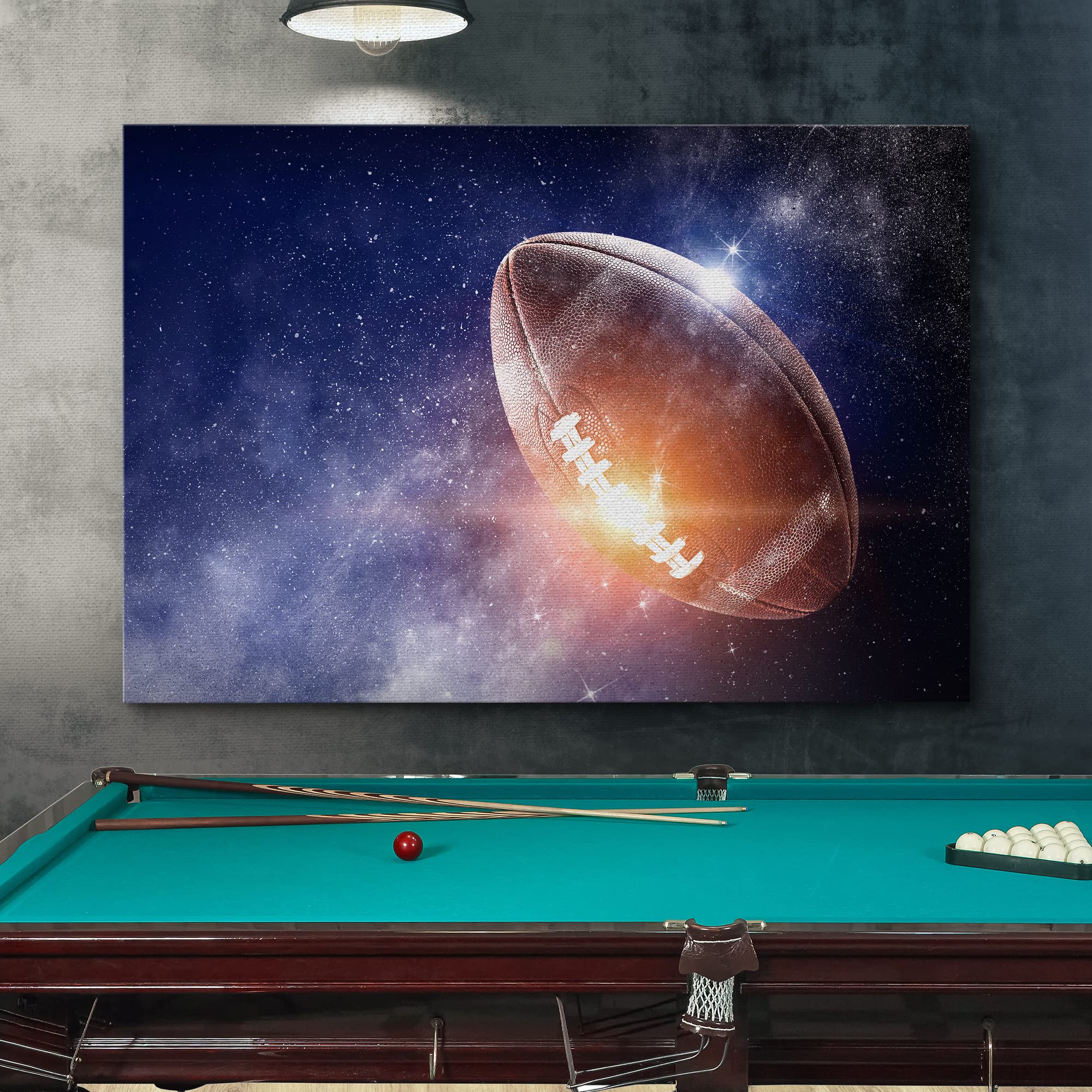 Wall26 Canvas Wall Art Print Set Cosmic Galaxy Football In Space Sports Athletes Digital Art Modern Art Modern Scenic Colorful F