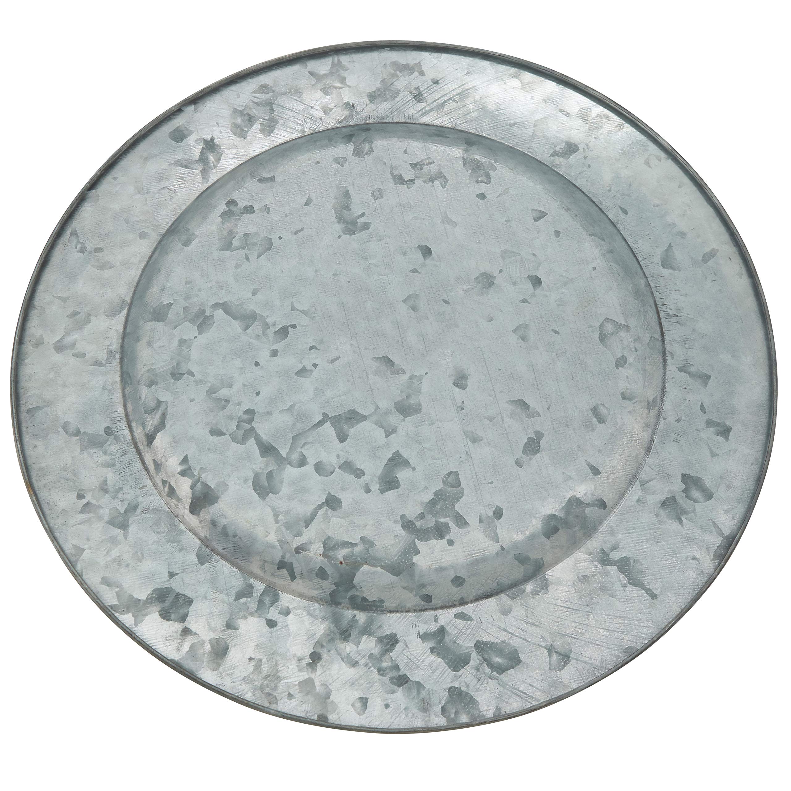 Gold Rim Galvanized Charger Plates (Set Of 4)