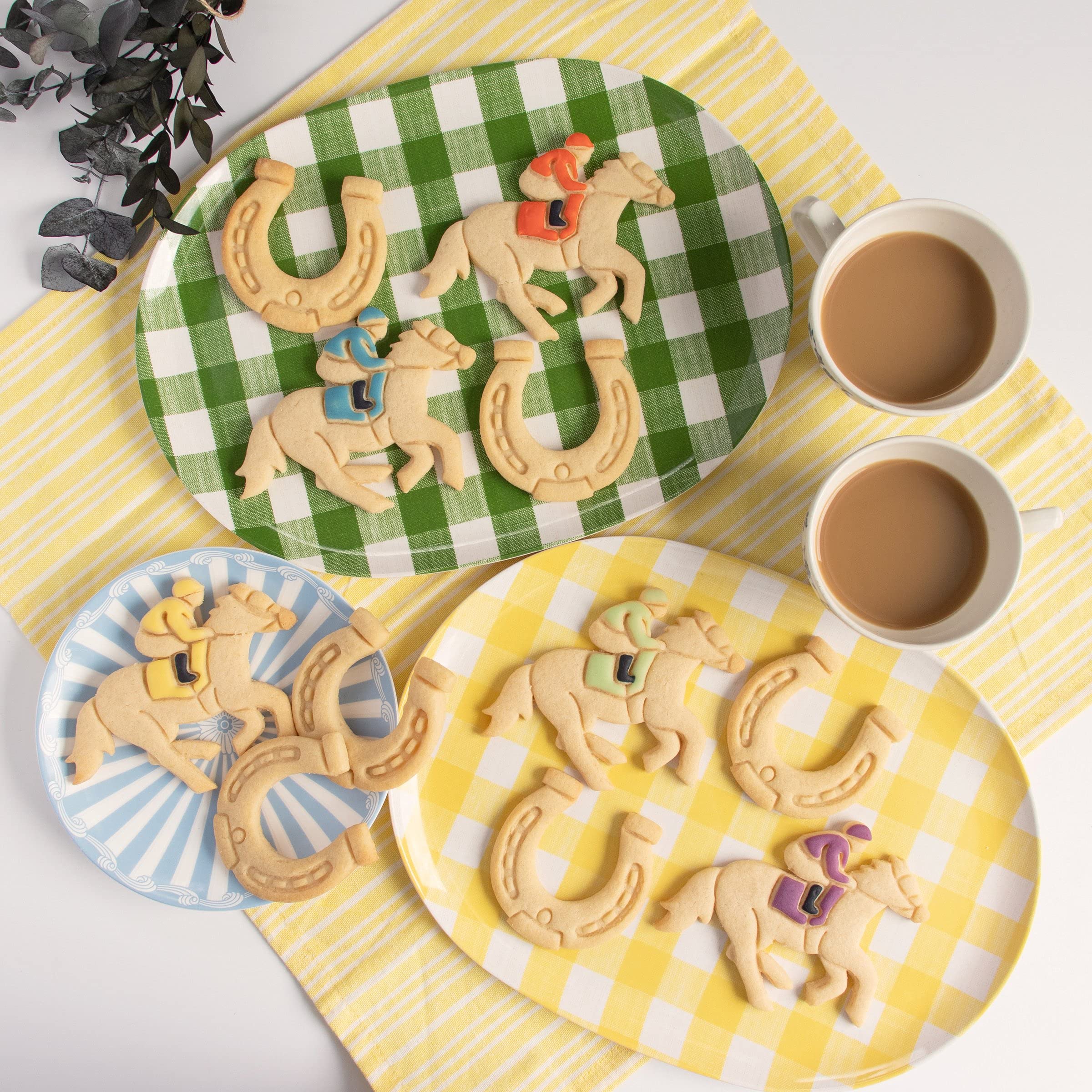 Set Of 2 Jockey Cookie Cutters (Designs: Jockey And Horse Shoe), 2 Pieces - Bakerlogy