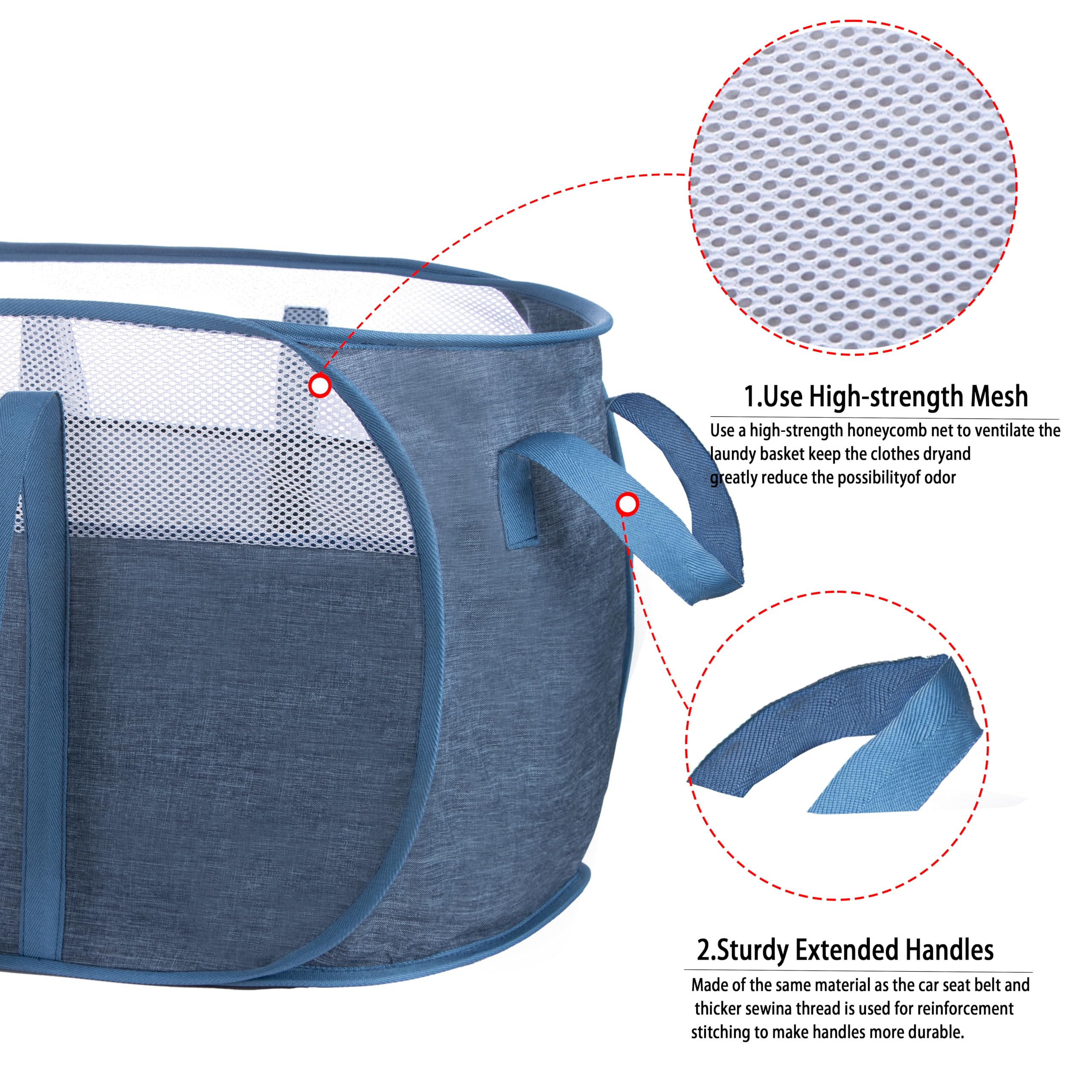 Xiayan Pop Up Laundry Hamper,With Durable Handles Collapsible Laundry Basket,Easy To Open And Fold For College Dorm,Kids Room,Tr