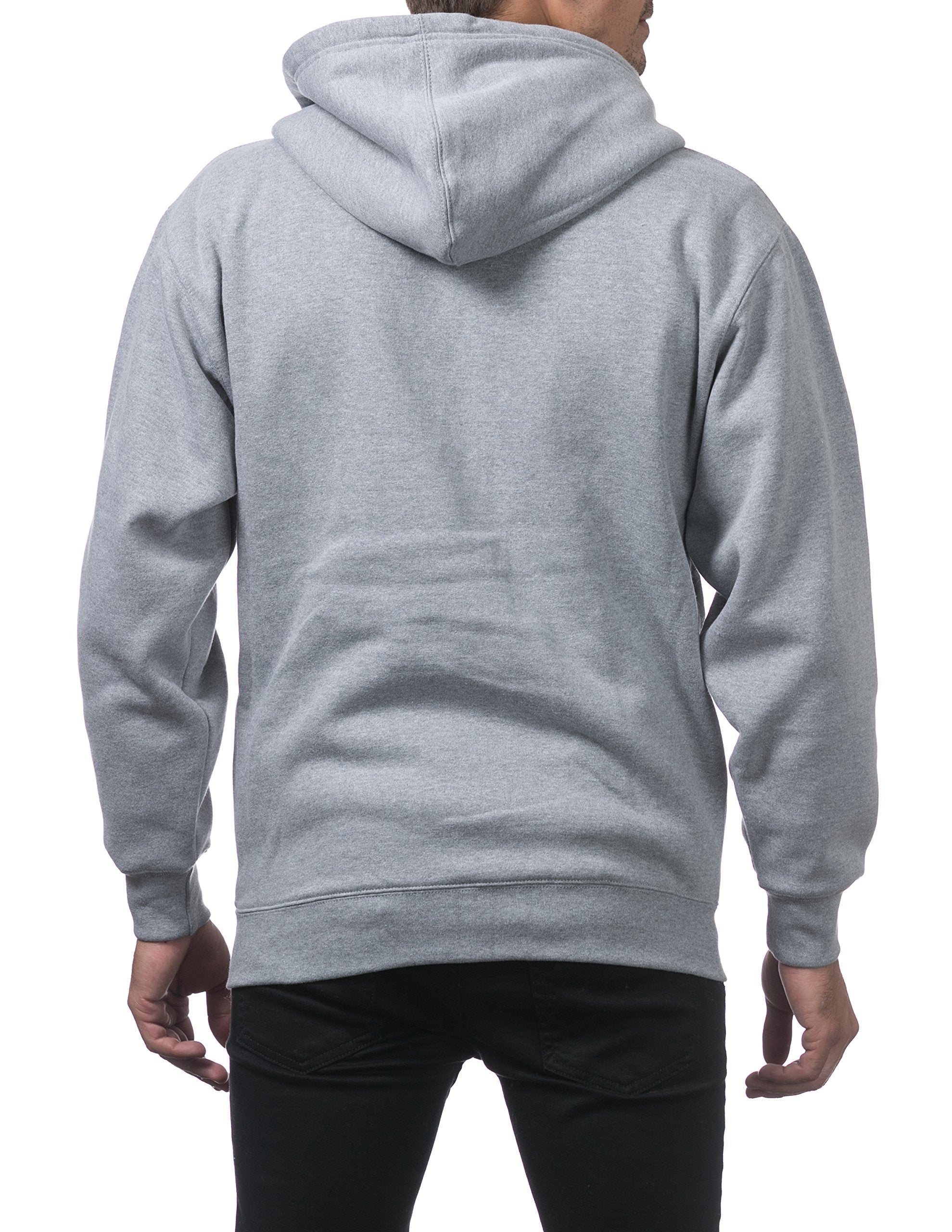 Pro Club Mens Heavyweight Full Zip Fleece Hoodie, Heather Gray, 7X-Large