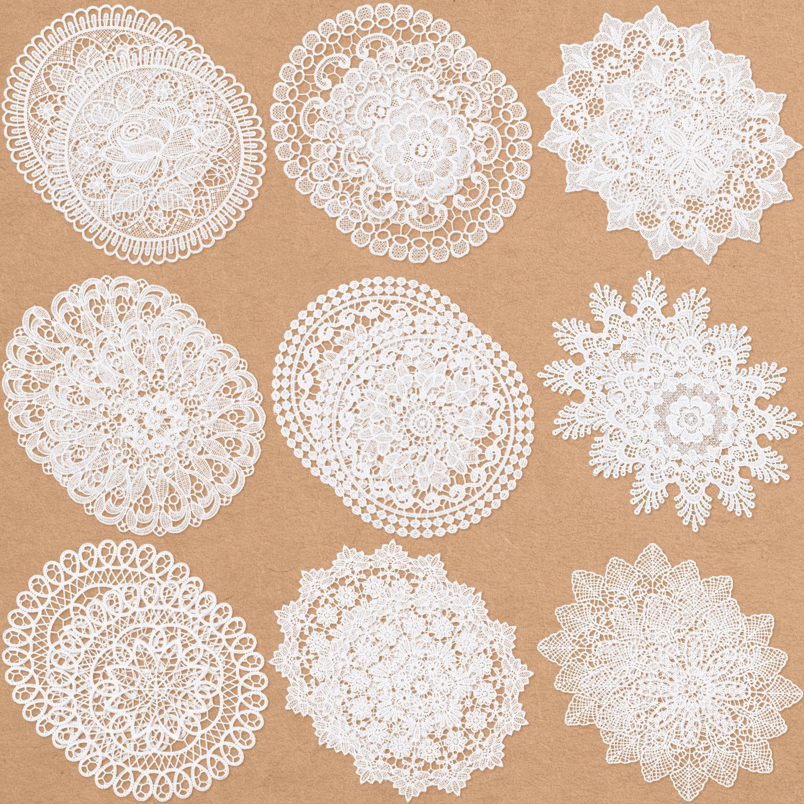 Mimorou 18 Pieces 10 Inch Lace Doilies for Tables Crochet Doilies Vintage Cotton Lace Coasters Handmade Round Placemats Rustic T