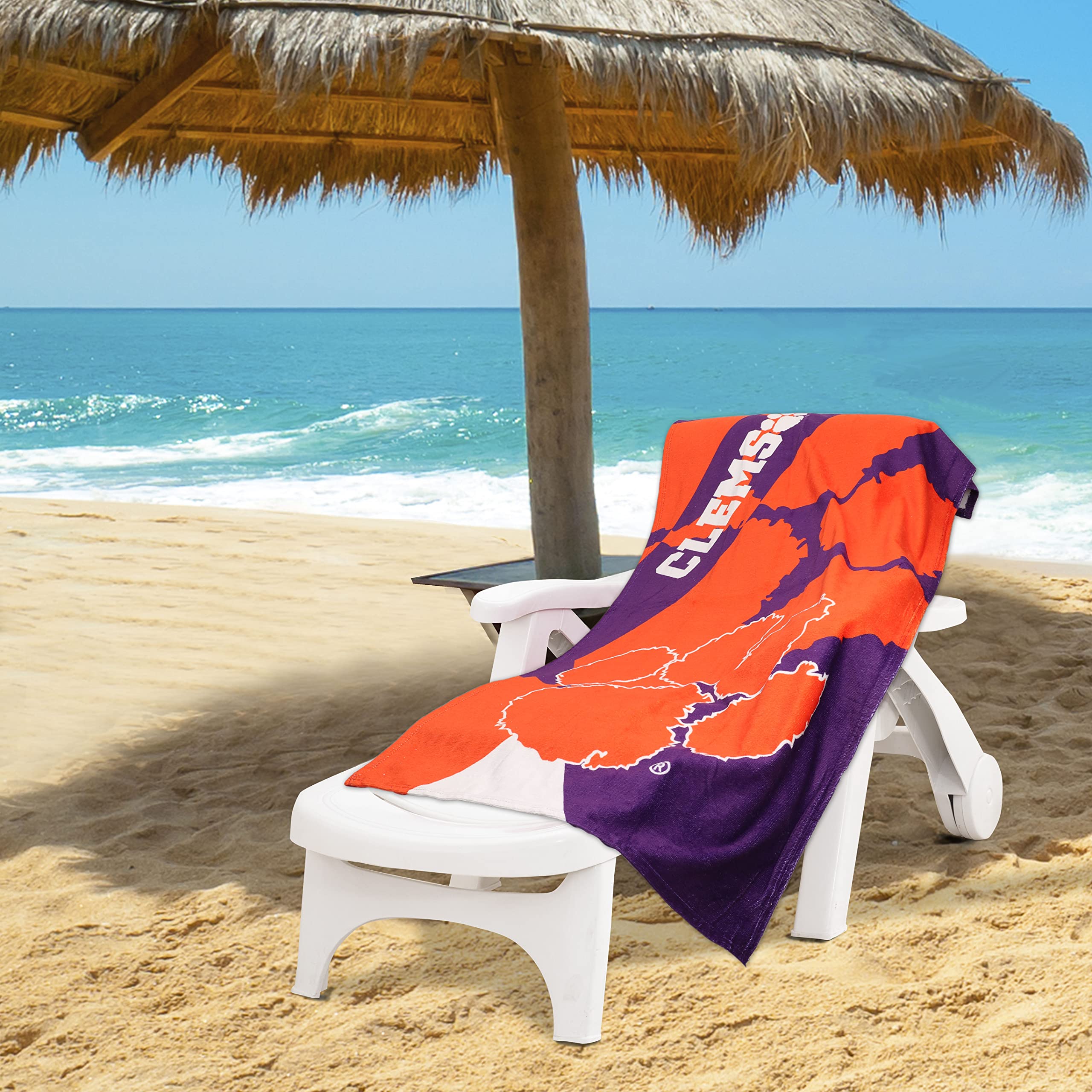 Northwest Clemson Tigers 30 x 60 Inch Beach Towel, Puzzle Design