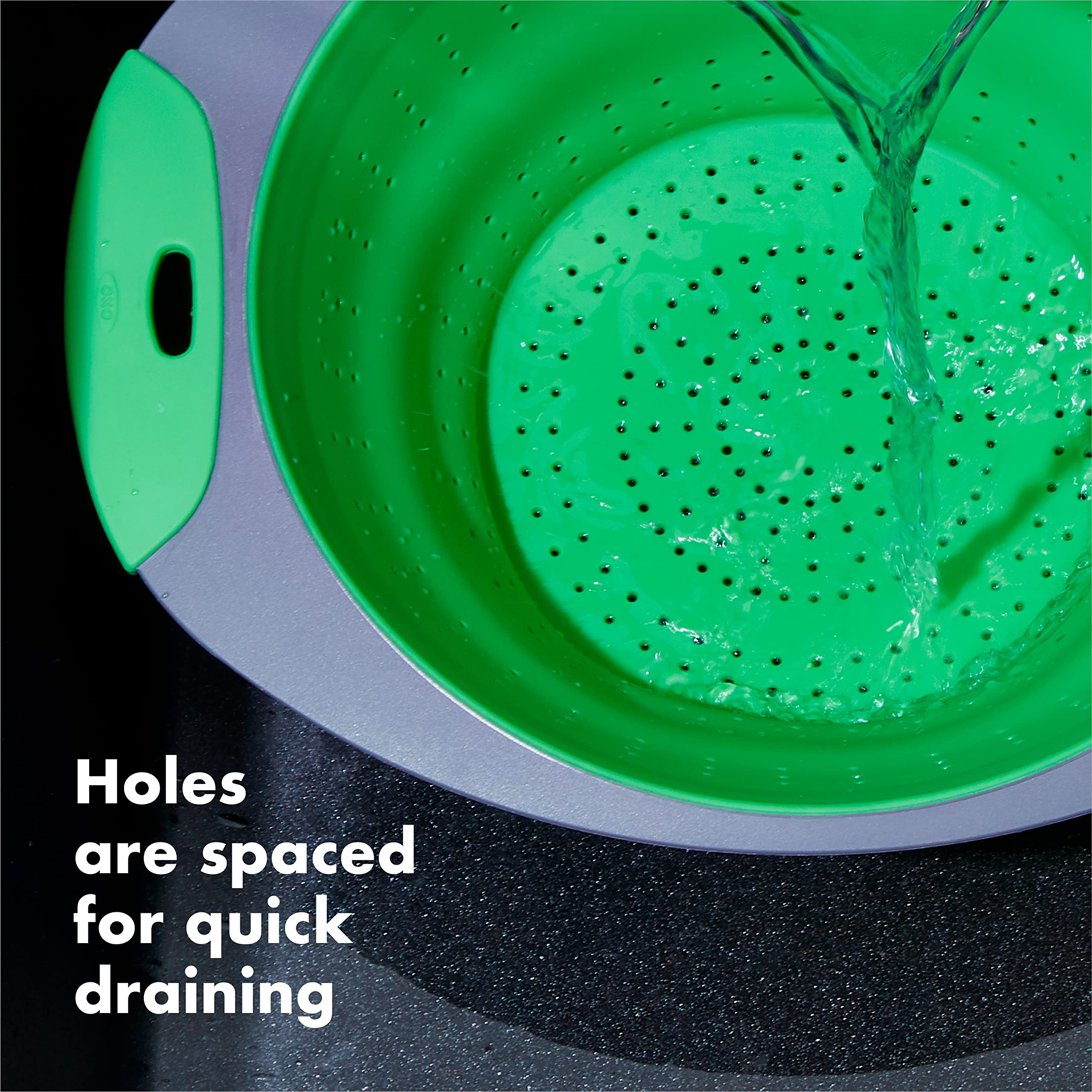 Oxo Good Grips Silicone Collapsible Colander, 3.5 Quart, Green