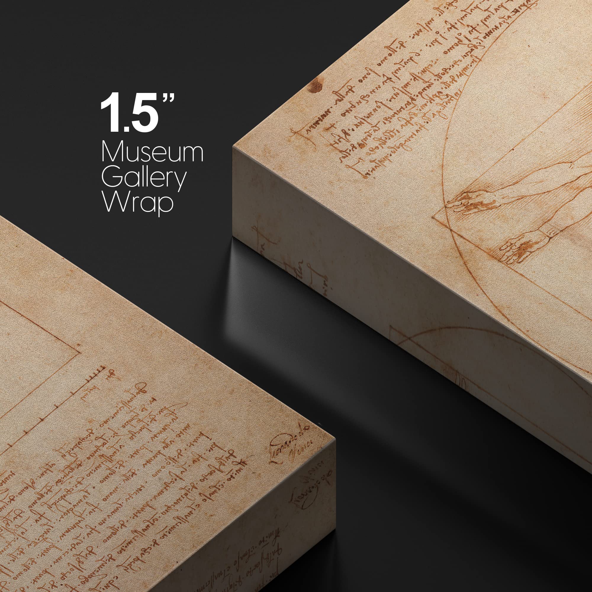 Wall26 Vitruvian Man By Leonardo Da Vinci Giclee Canvas Prints Wrapped Gallery Wall Art | Stretched And Ready To Hang - 24'' X 3