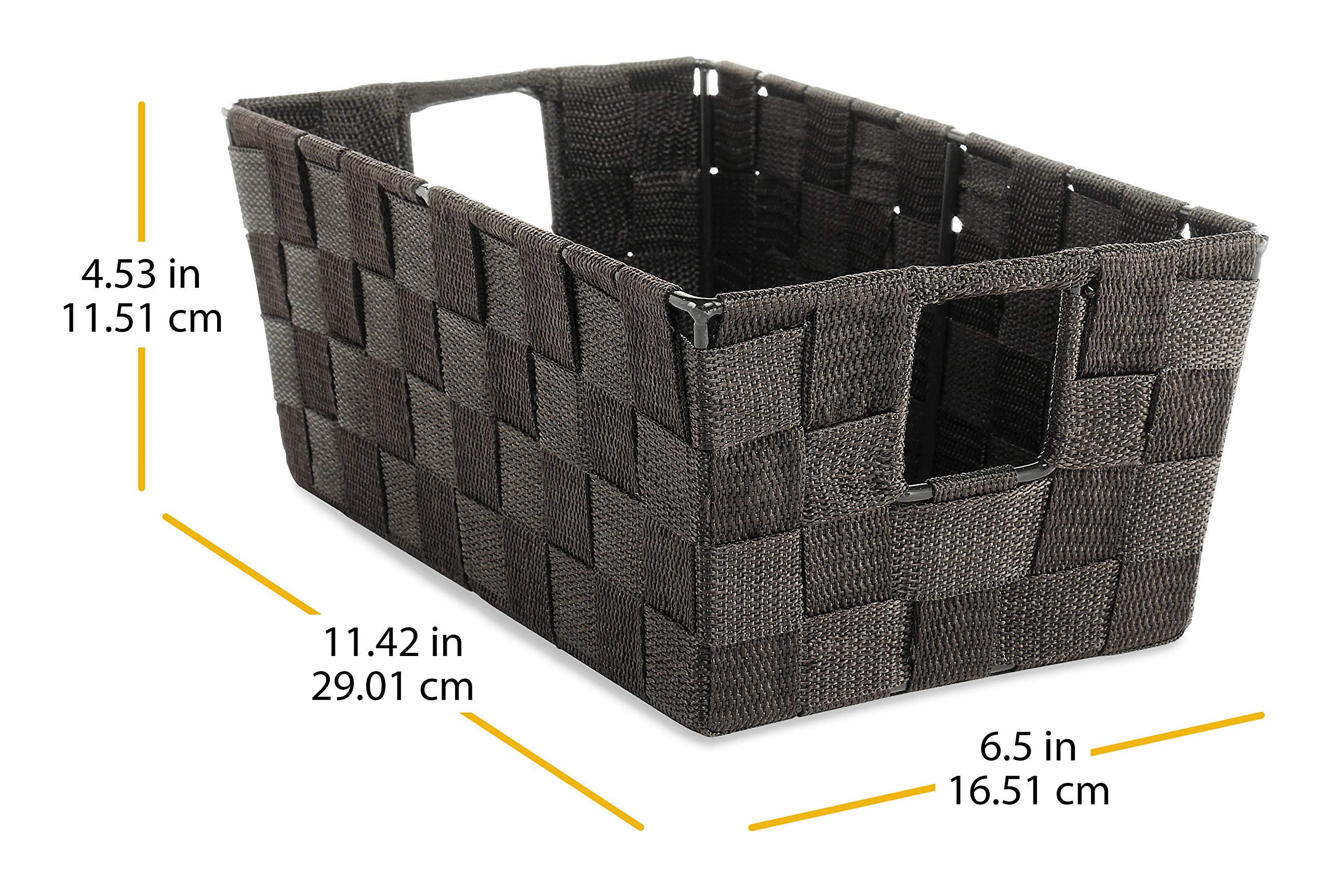 Whitmor 6581-2712-Espr Woven Strap Small Shelf Espresso Storage Tote