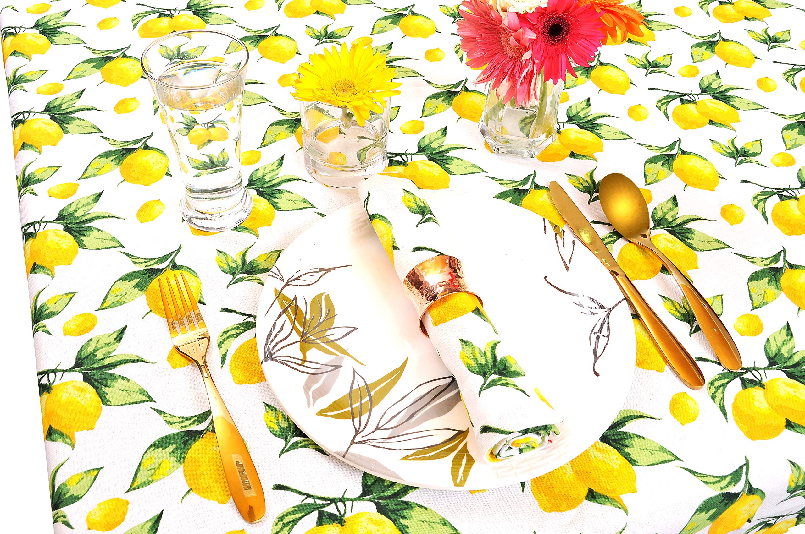 Yourtablecloth 100% Cotton Tablecloth -For Home, Restaurants, Caf  S - Be It For Everyday Dinner Picnic Or Occasions Like Easter