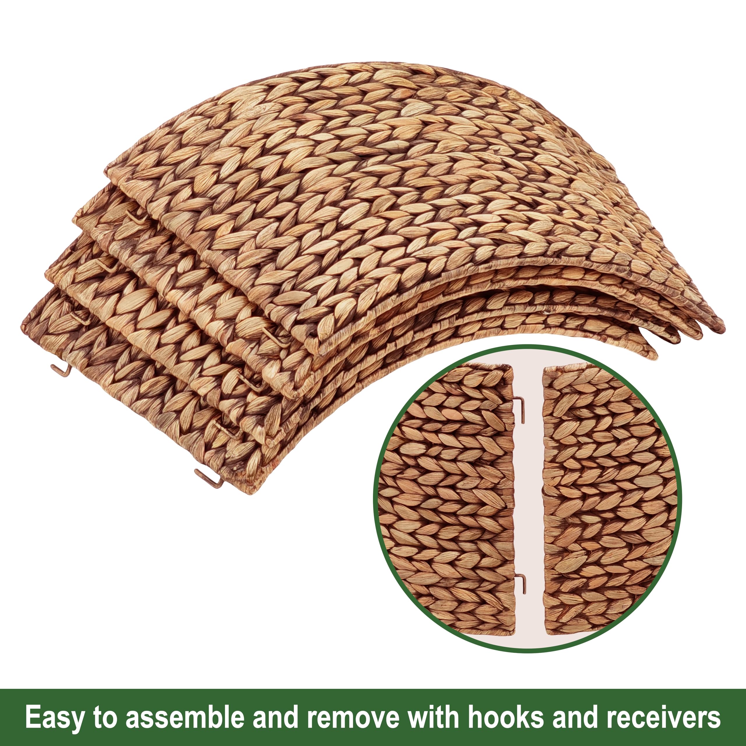 CENBOSS Rattan Christmas Tree Collar, Wicker Tree Skirt & Stand Base Cover (Brown Wash, 42 inch)