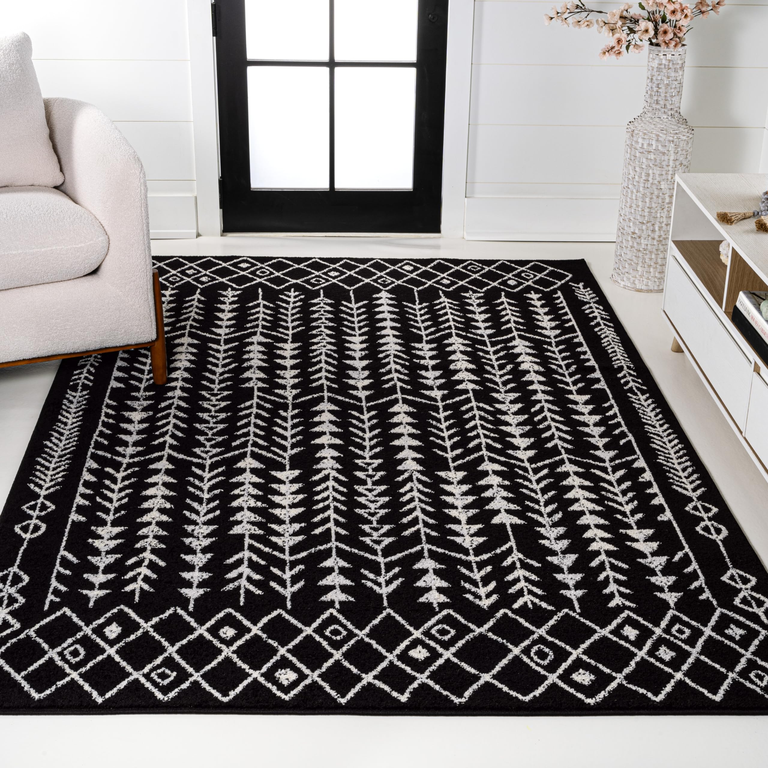 JONATHAN Y MOH210C-8 Ziri Moroccan Geometric Area Rug, Bohemian, Scandinavian, Minimalistic, Transitional, Rustic for Living Roo