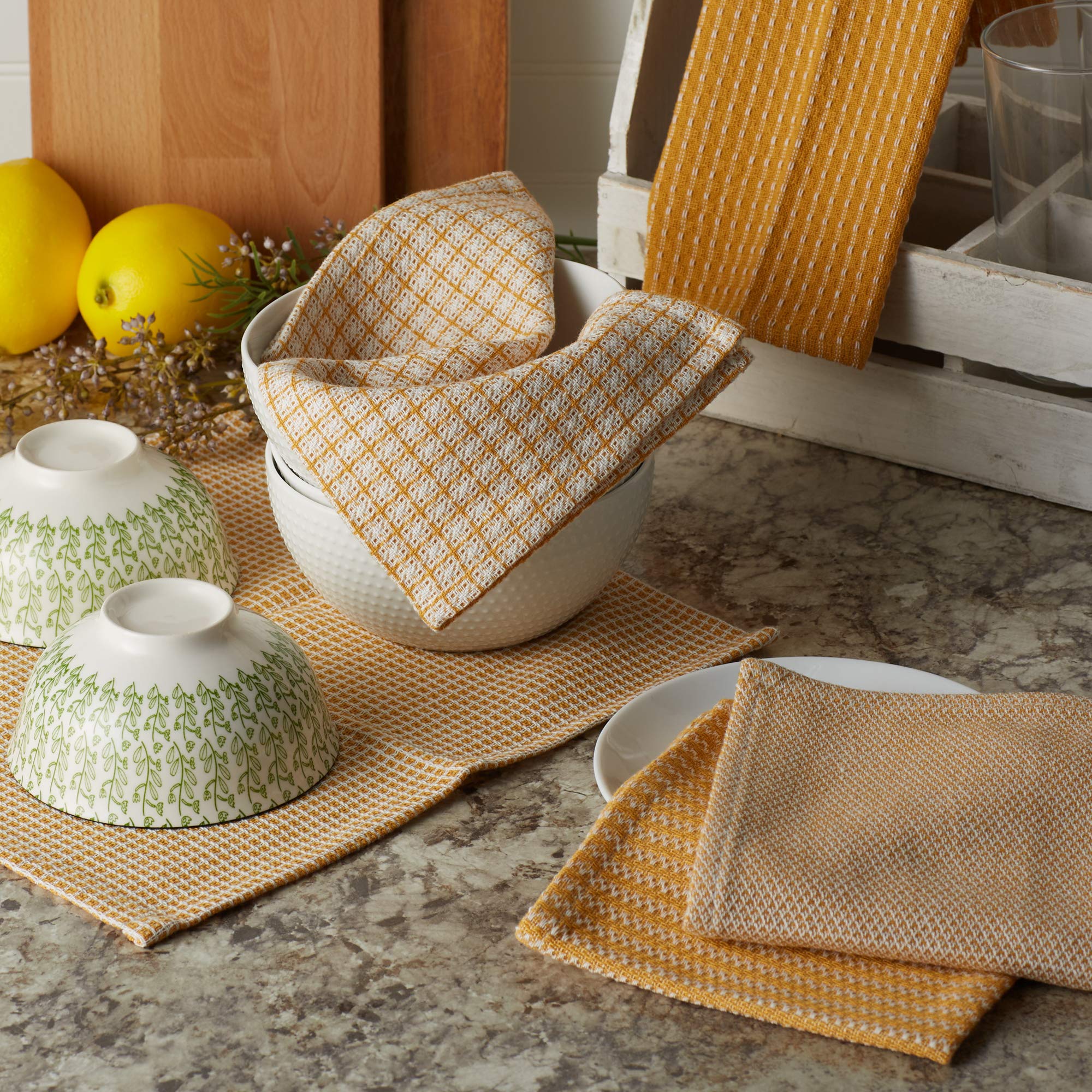 DII Asst Honey Gold Dishcloth (Set of 5)