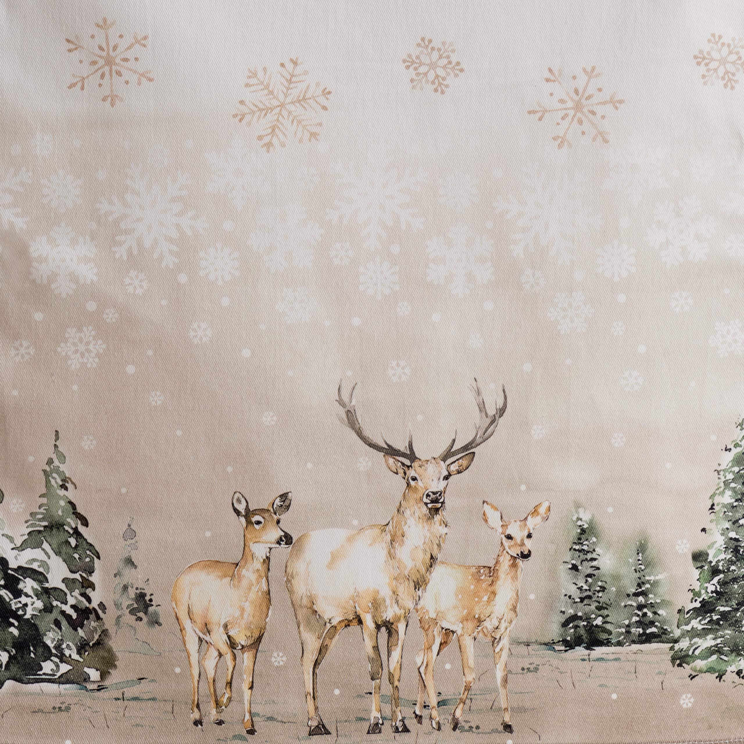 Maison D' Hermine Table Runners 100% Cotton 14.50Inch X 108Inch Tablerunner, Decorative Table Runner, Dining, Buffet, Deer In Th