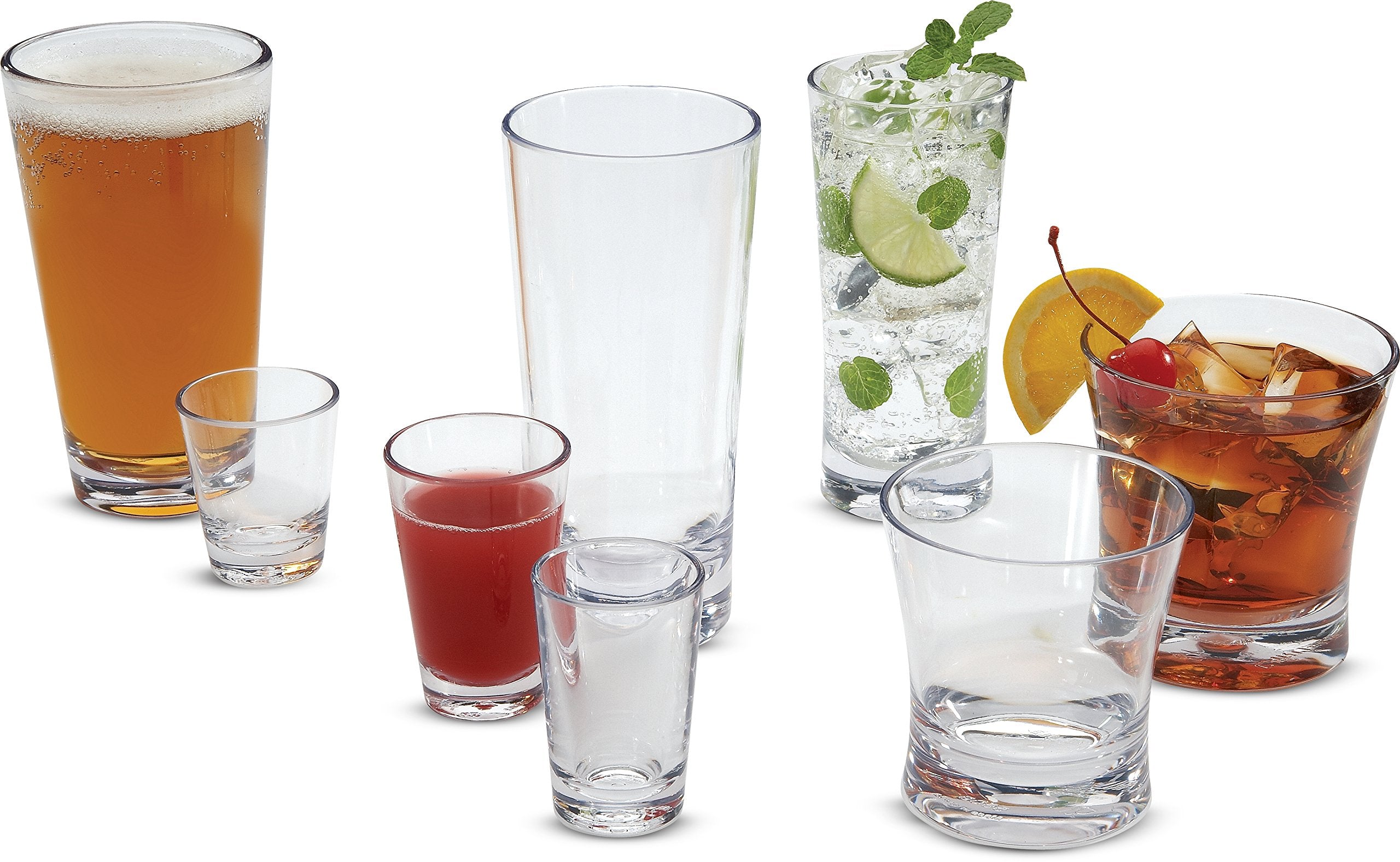 Carlisle FoodService Products Alibi Round Glass Clear Glass for Restaurants  Catering  Kitchens  Plastic  1.8 Ounces  Clear
