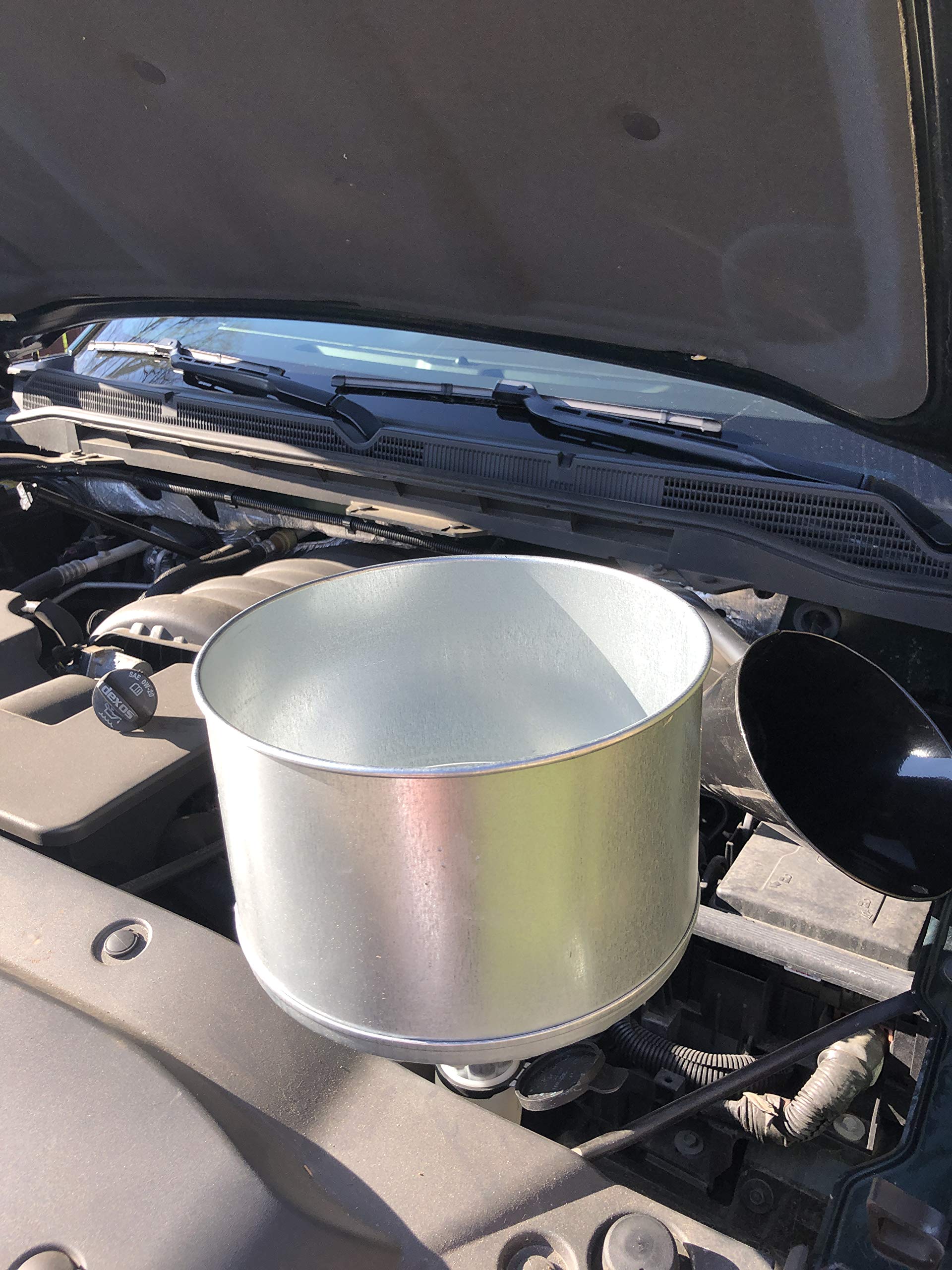 Lubrimatic 75-004 Galvanized Steel Tractor Funnel - 8 Qt, Silver