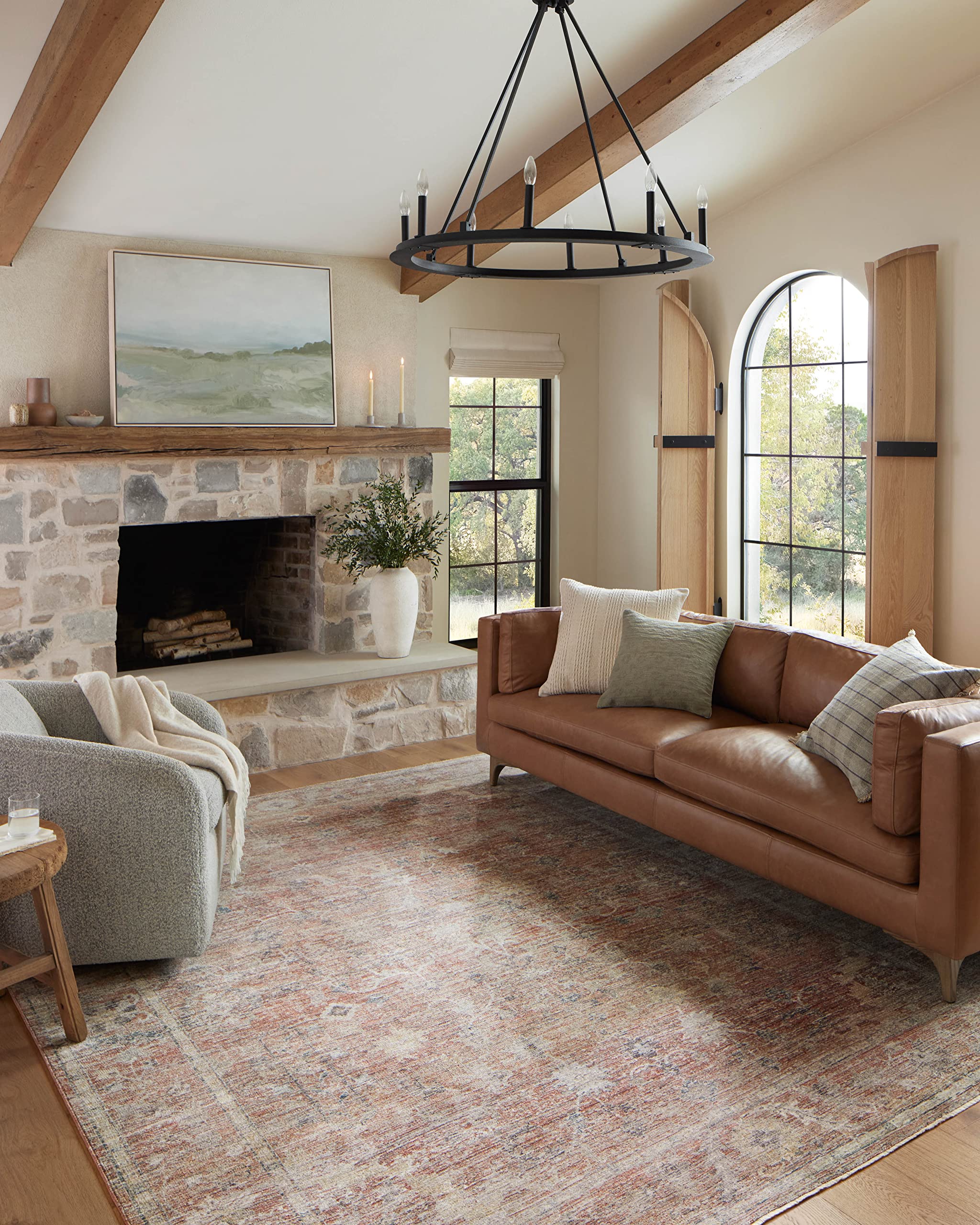 Loloi Magnolia Home by Joanna Gaines x Millie Sunset/Multi 7-10 x 7-10 Round Area Rug