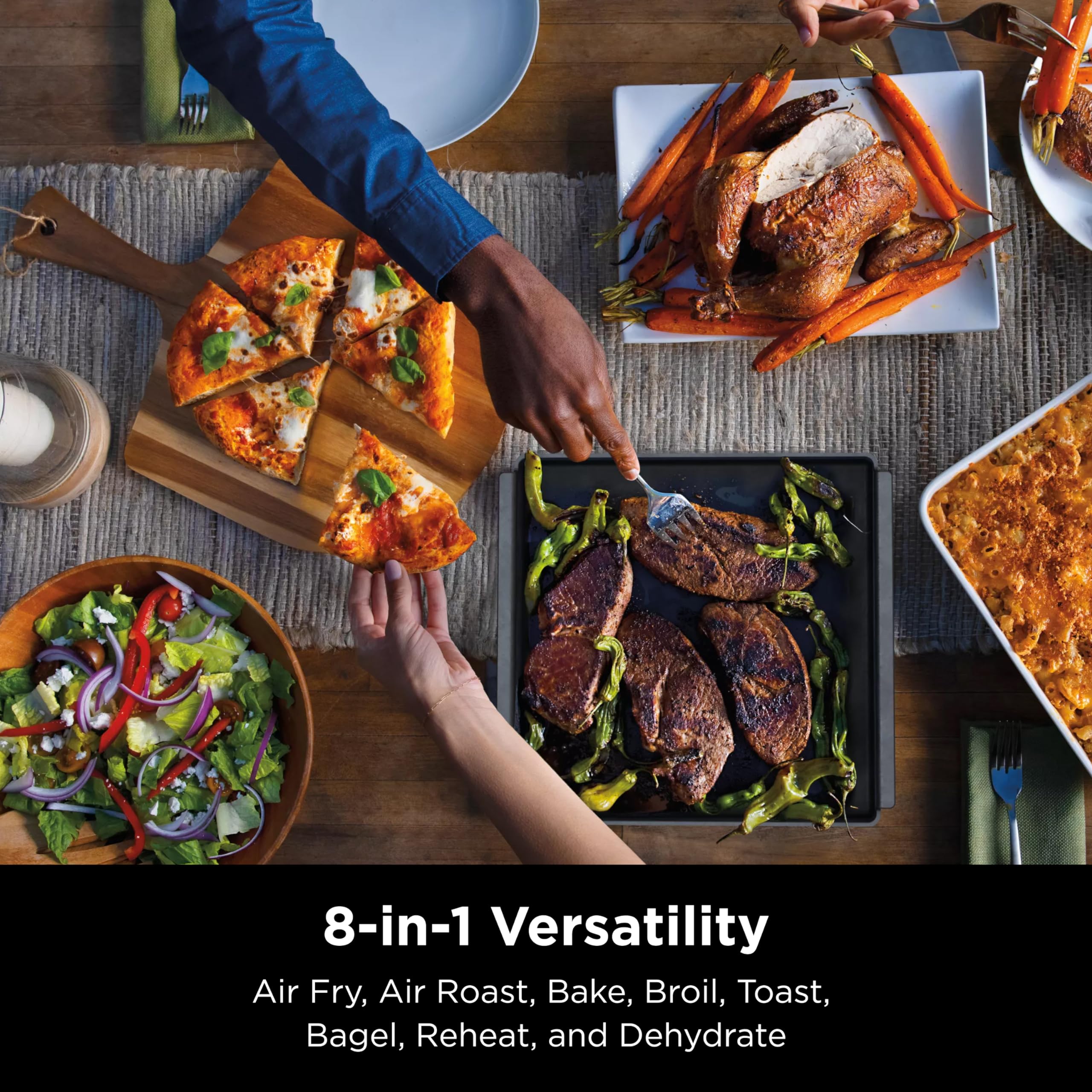 Ninja Sp201 Digital Air Fry Pro Countertop 8-In-1 Oven With Extended Height, Xl Capacity, Flip Up & Away Capability For Storage