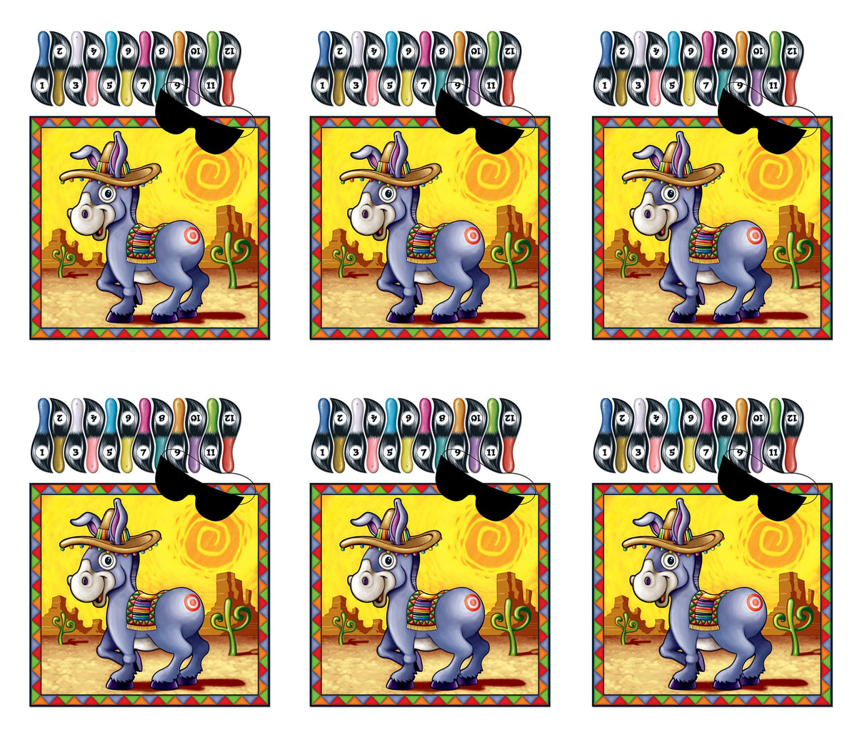 Donkey Game Party Accessory Pack Of 6