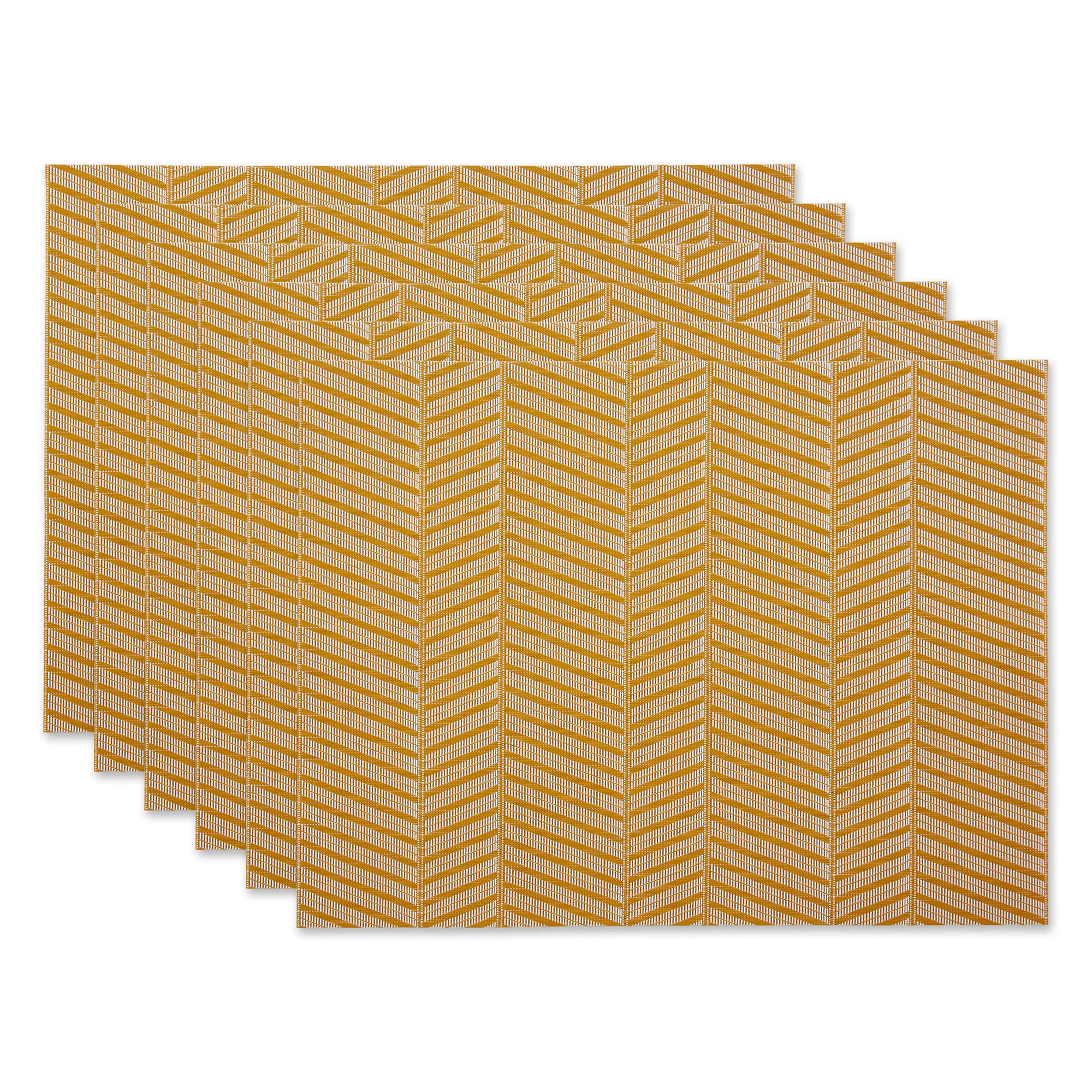 Dii Farmhouse Stripe Woven Tabletop Collection Placemat Set, 13X17.25, Honey Gold, 6 Piece