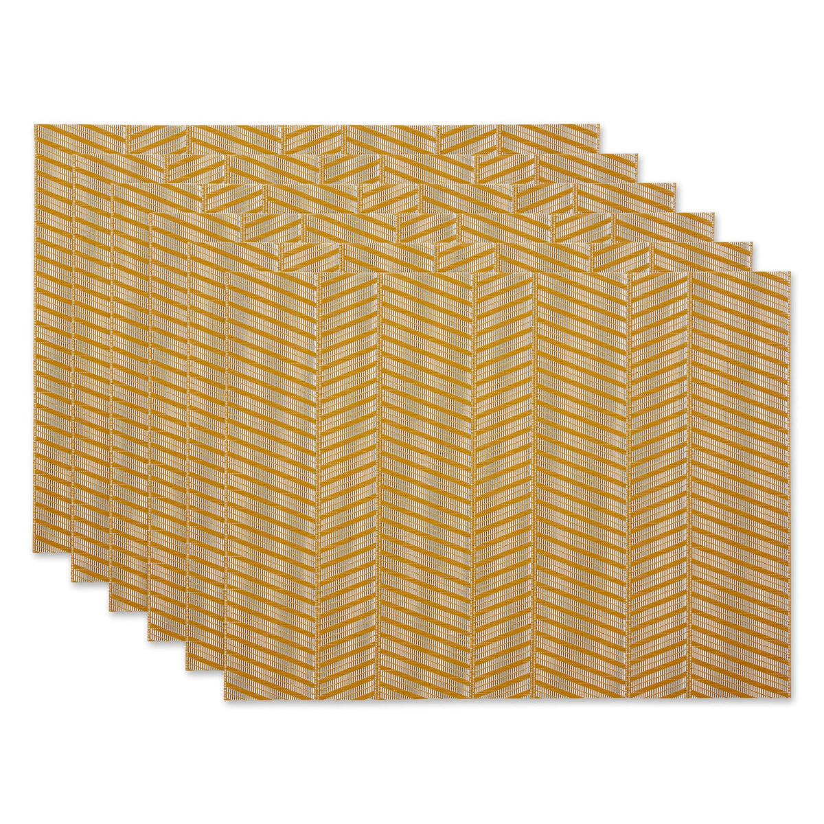 Dii Farmhouse Stripe Woven Tabletop Collection Placemat Set, 13X17.25, Honey Gold, 6 Piece