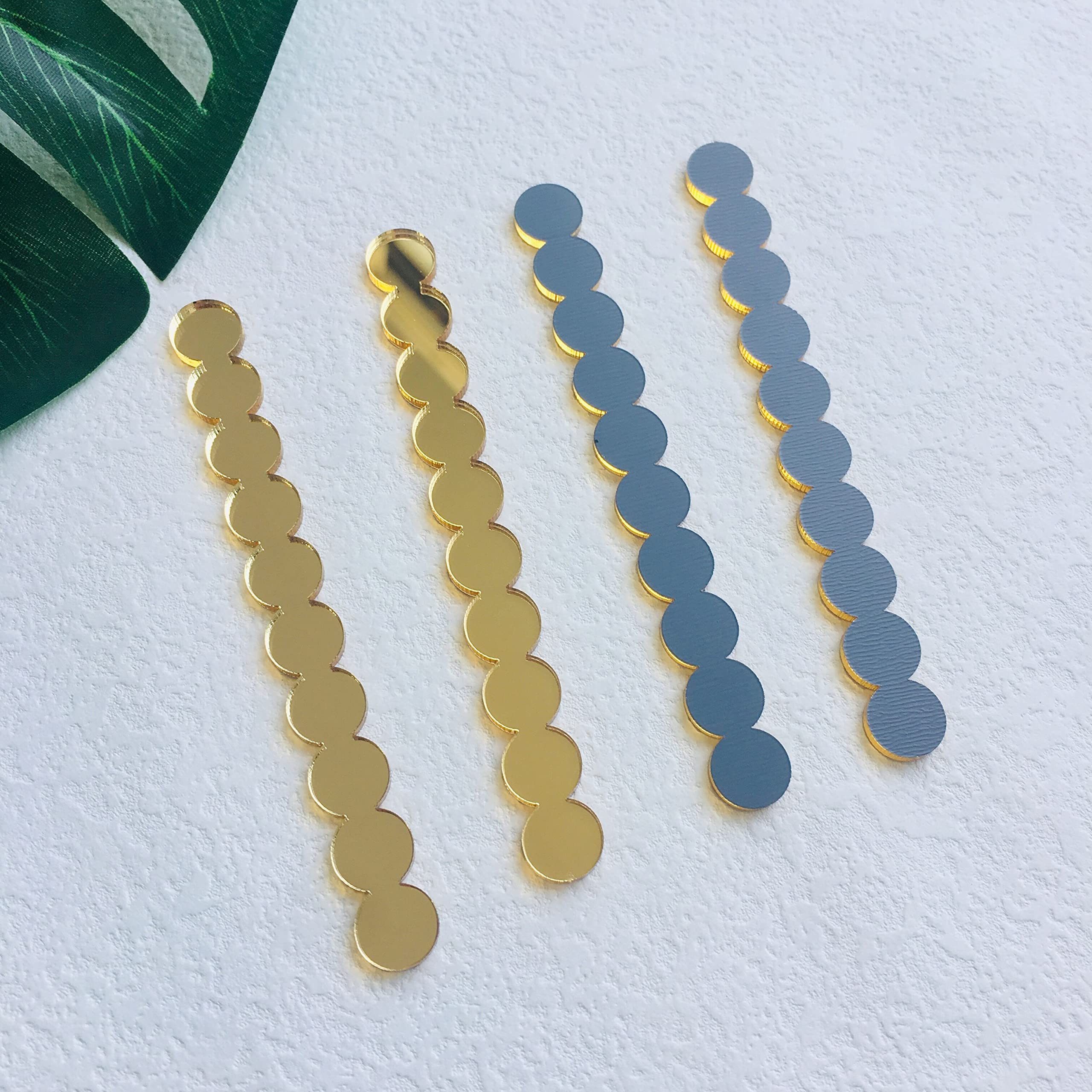 Chenrui 20 Pcs Scallop Acrylic Mirror Cakesicle Sticks, Valentine Birthday Baby Shower Popsicle Sticks (Silver Mirror)