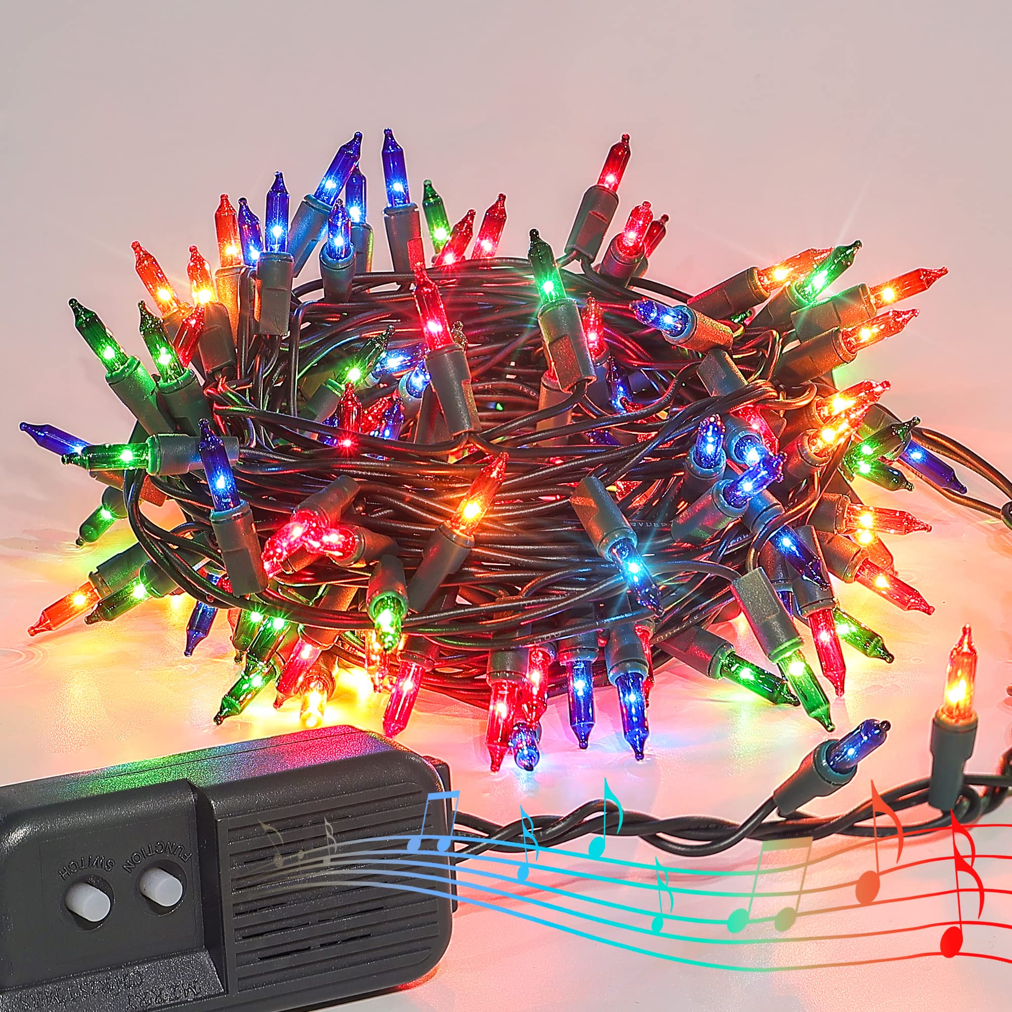 GILBIN Waterproof Bulbs for Outdoor use Multi-Color Musical Christmas Lights - Plays 25 Classical Holiday Songs - 8 Function Cha