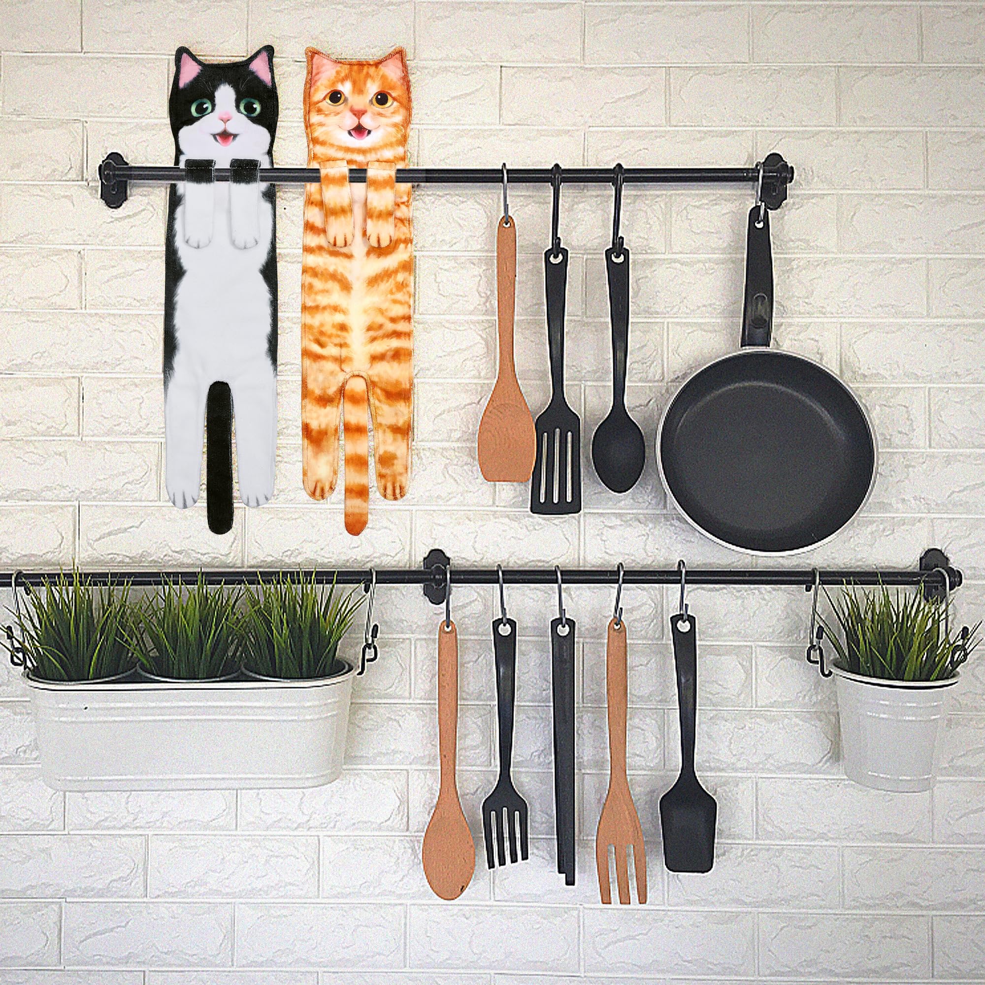 Agrimony Cat Funny Hand Towels For Bathroom Kitchen - Cute Decorative Cat Decor Hanging Washcloths Face Towels Super Absorbent S