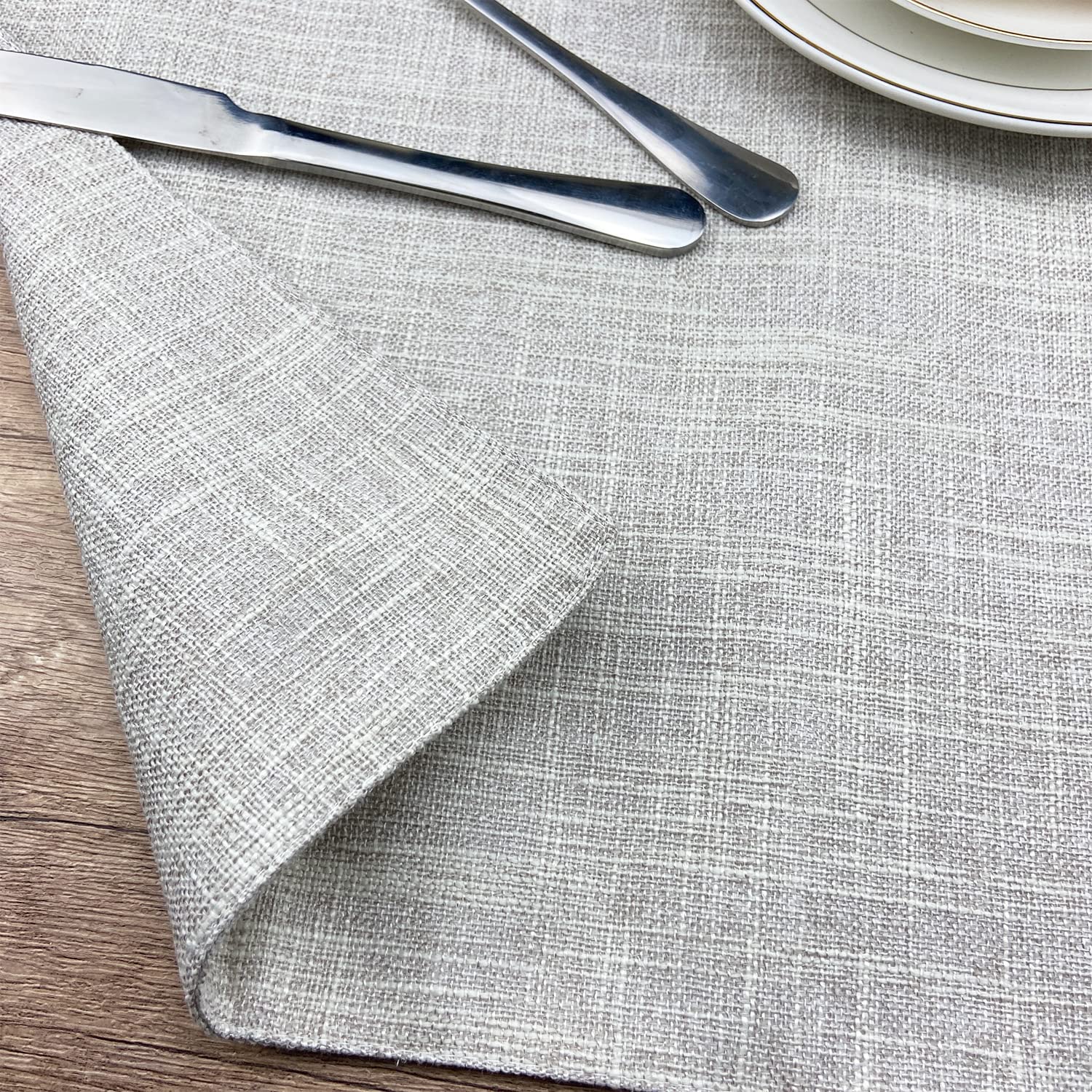 Weabetfu Cloth Placemats Set Of 6 Heat Resistant Dining Table Placemmats Cotton Linen Machine Washable Kitchen Table Mats Wrinkl