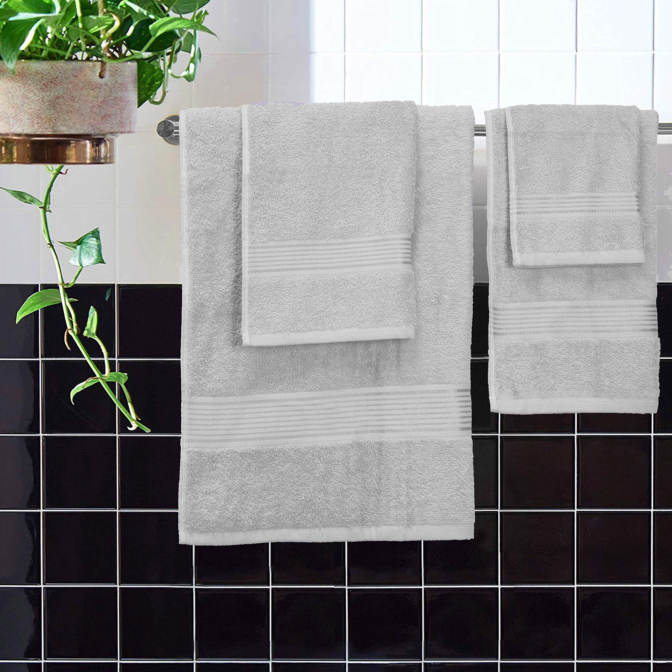 Belizzi Home Ultra Soft 6 Pack Cotton Towel Set, Contains 2 Bath Towels 28X55 Inch, 2 Hand Towels 16X24 Inch & 2 Wash Coths 12X1