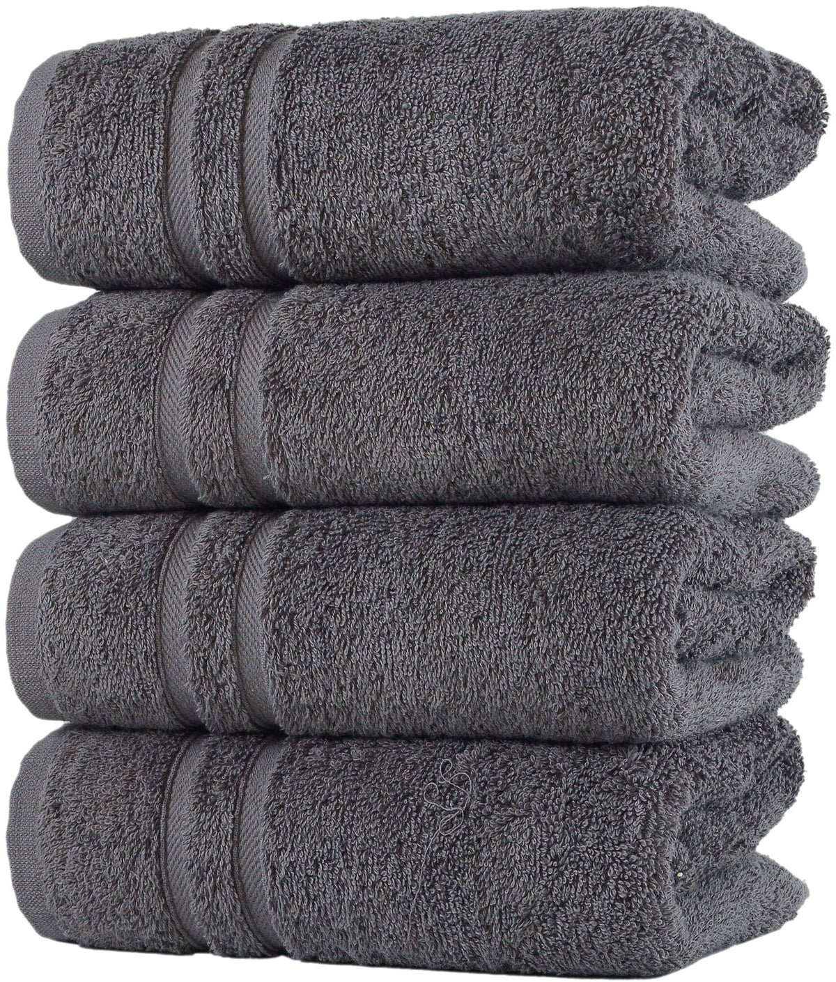 Hawmam Linen Cool Grey 4-Pack Hand Towels - 16 X 29 Turkish Cotton Premium Quality Soft & Absorbent Small Bathroom Towels