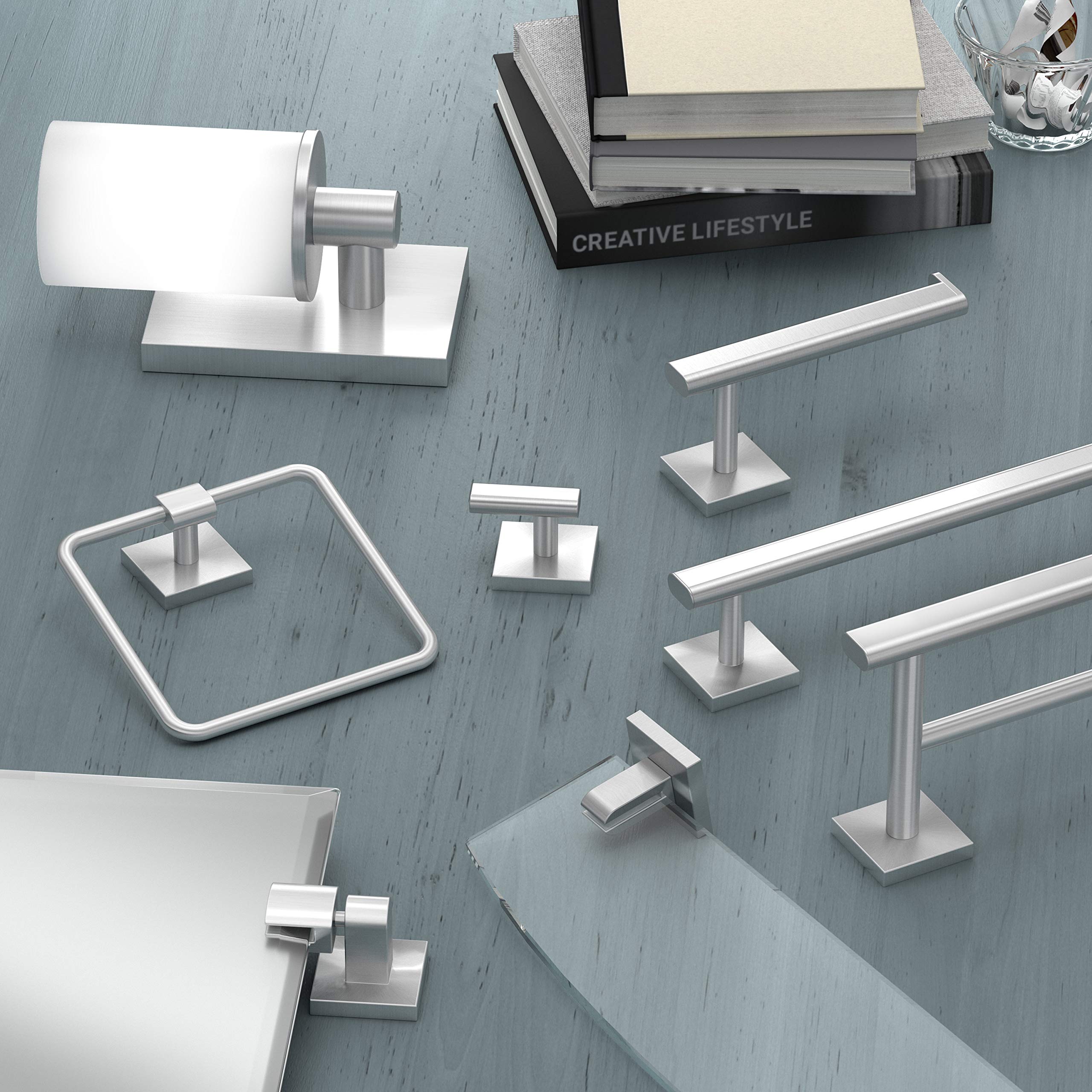 Gatco 4073 Elevate Euro Tissue Holder  Satin Nickel