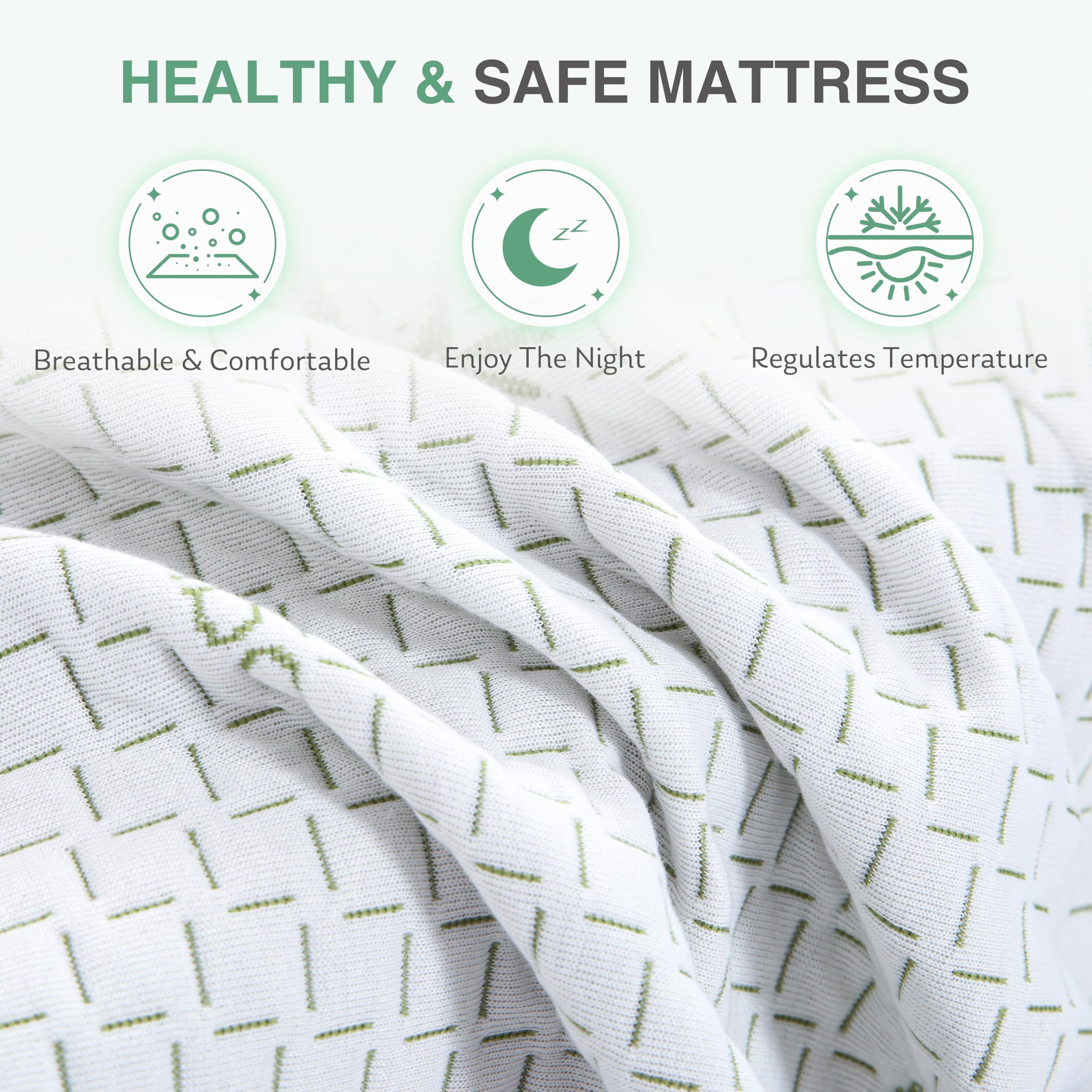 Dyonery 6 Inch Twin Xl Memory Foam Mattress, Cooling Green Tea Gel Mattress In A Box, Rayon Mattress For Breathable Sleep, Made