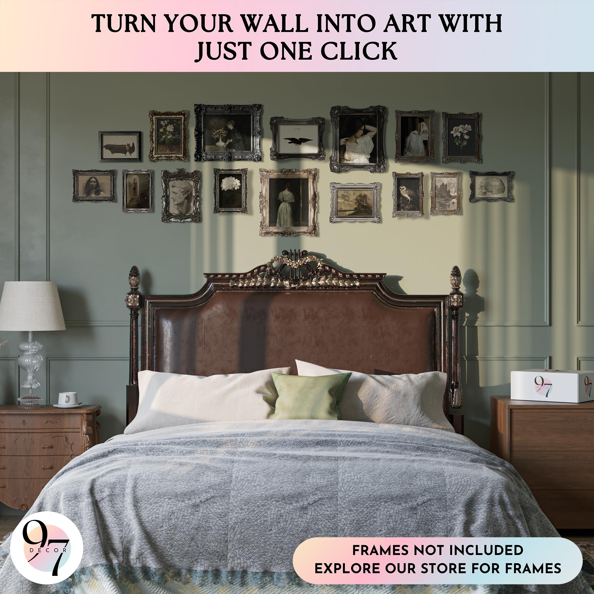97 Decor Dark Academia Wall Art - Unframed Vintage Gothic Prints, 8x10 Inches, Cardstock, Perfect for Bedroom and Home Office Decor